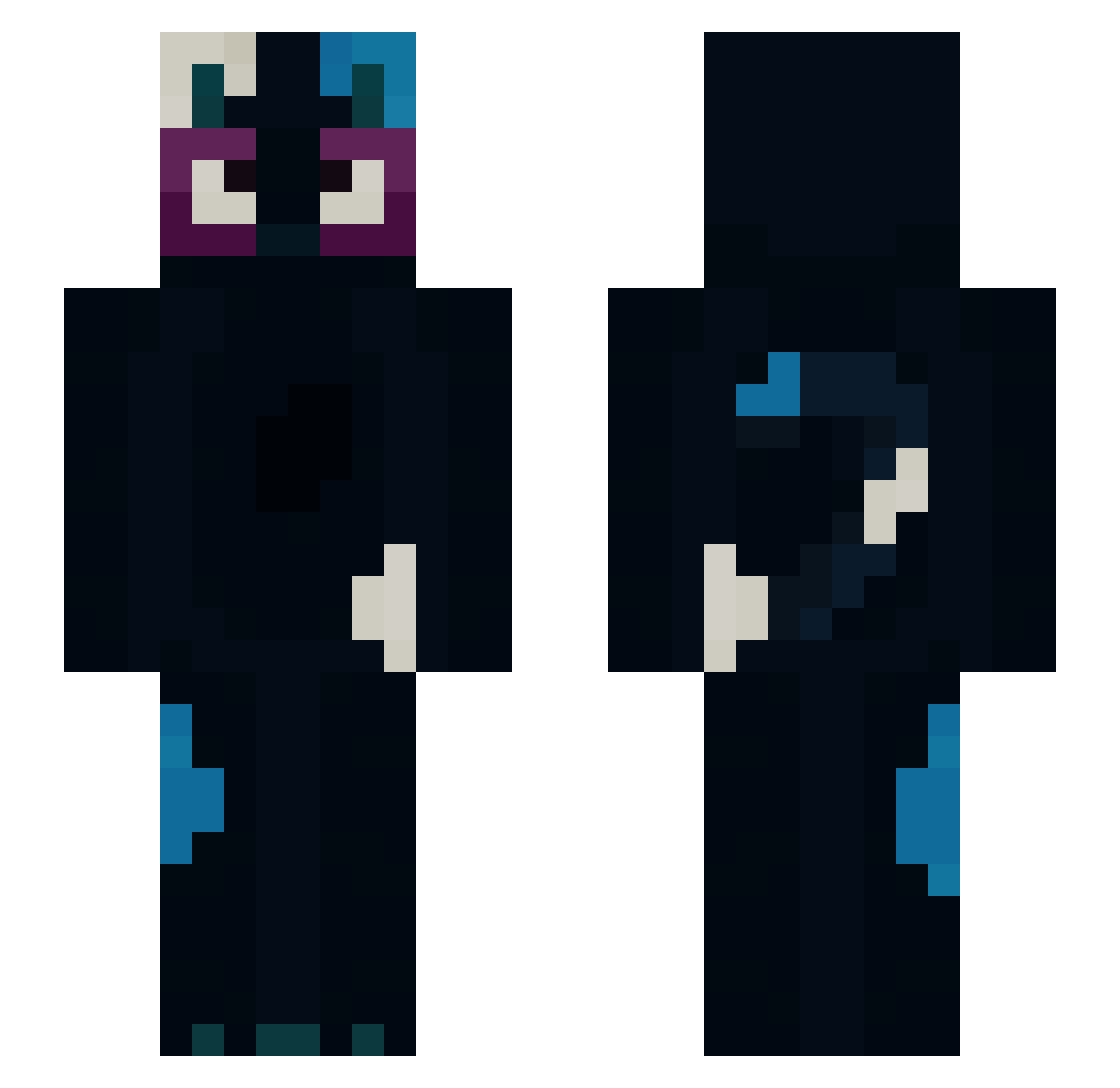 BlvckRxseHV Minecraft skin, front and back view
