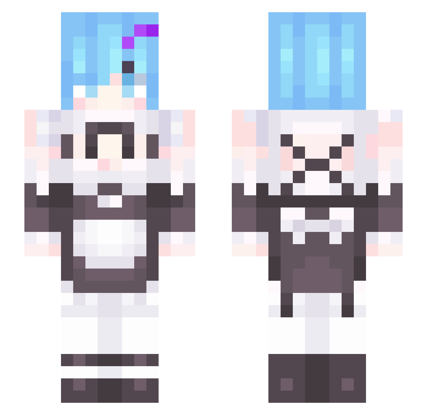 vodje Minecraft skin, front and back view