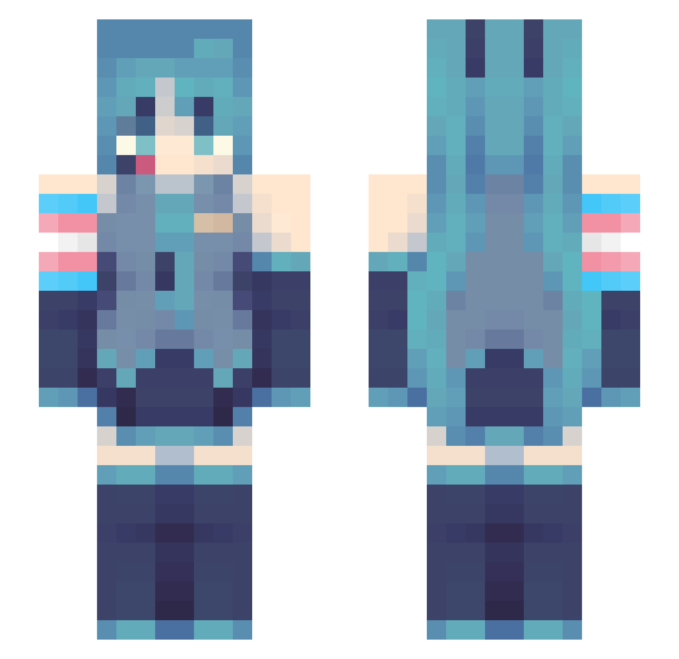 EvenMaybe Minecraft skin, front and back view