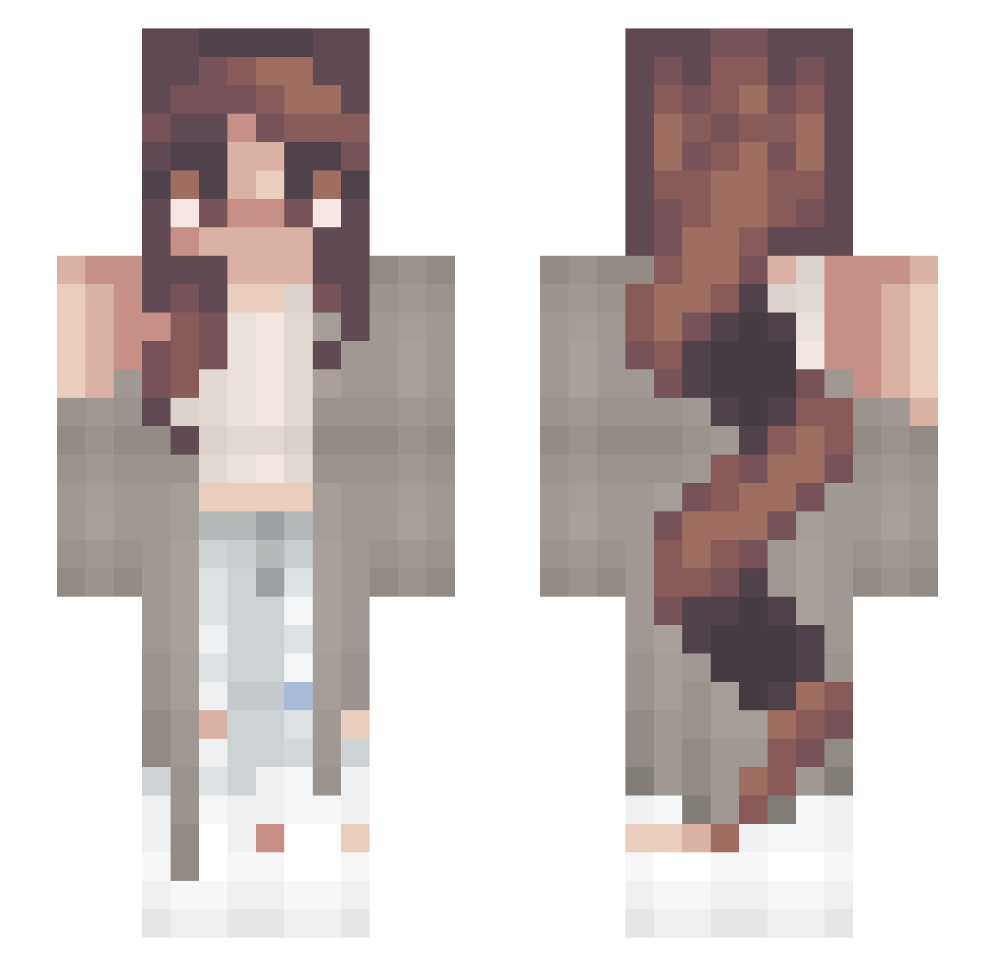 MiNoO0 Minecraft skin, front and back view