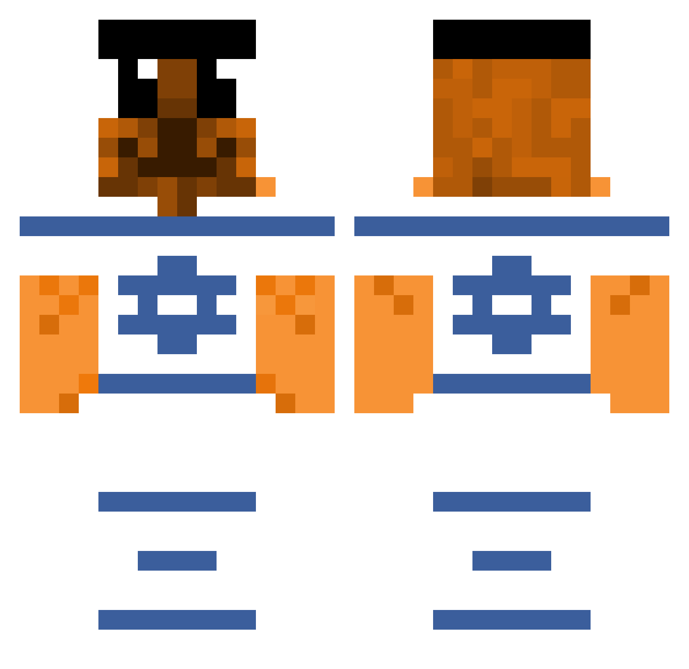 GOYGOYGOYSAHUR Minecraft skin, front and back view
