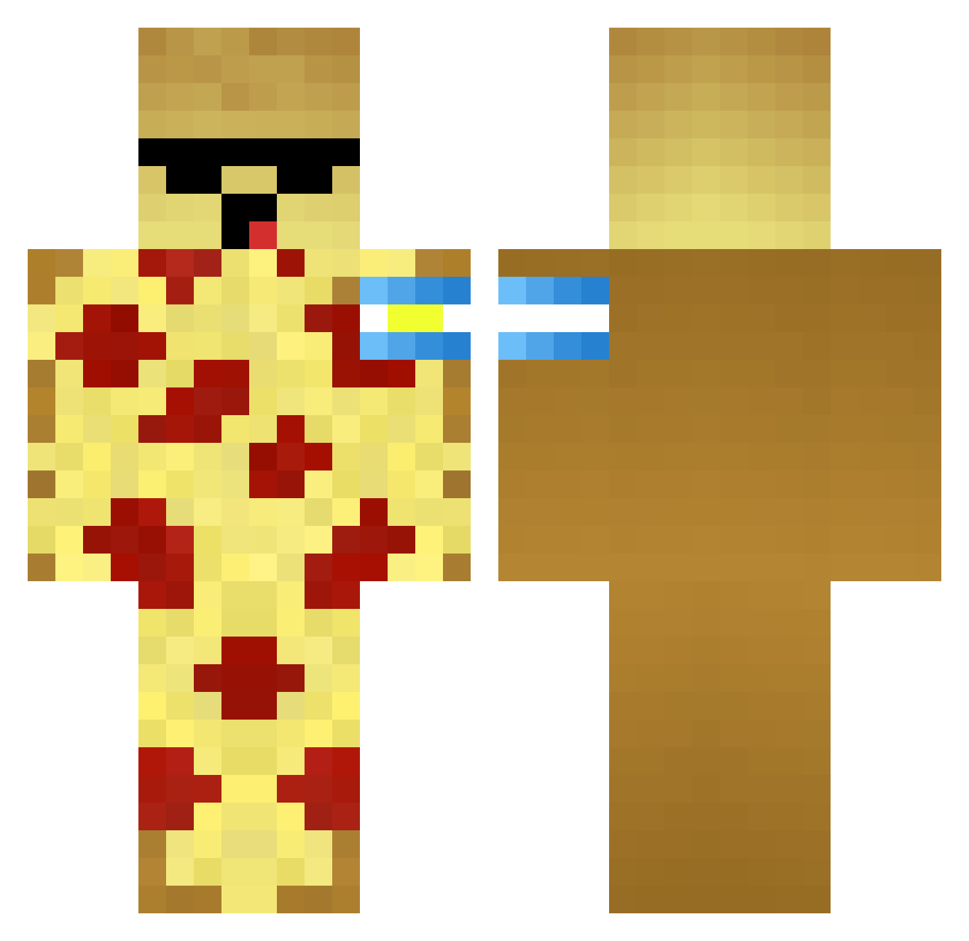 SrPizzita Minecraft skin, front and back view