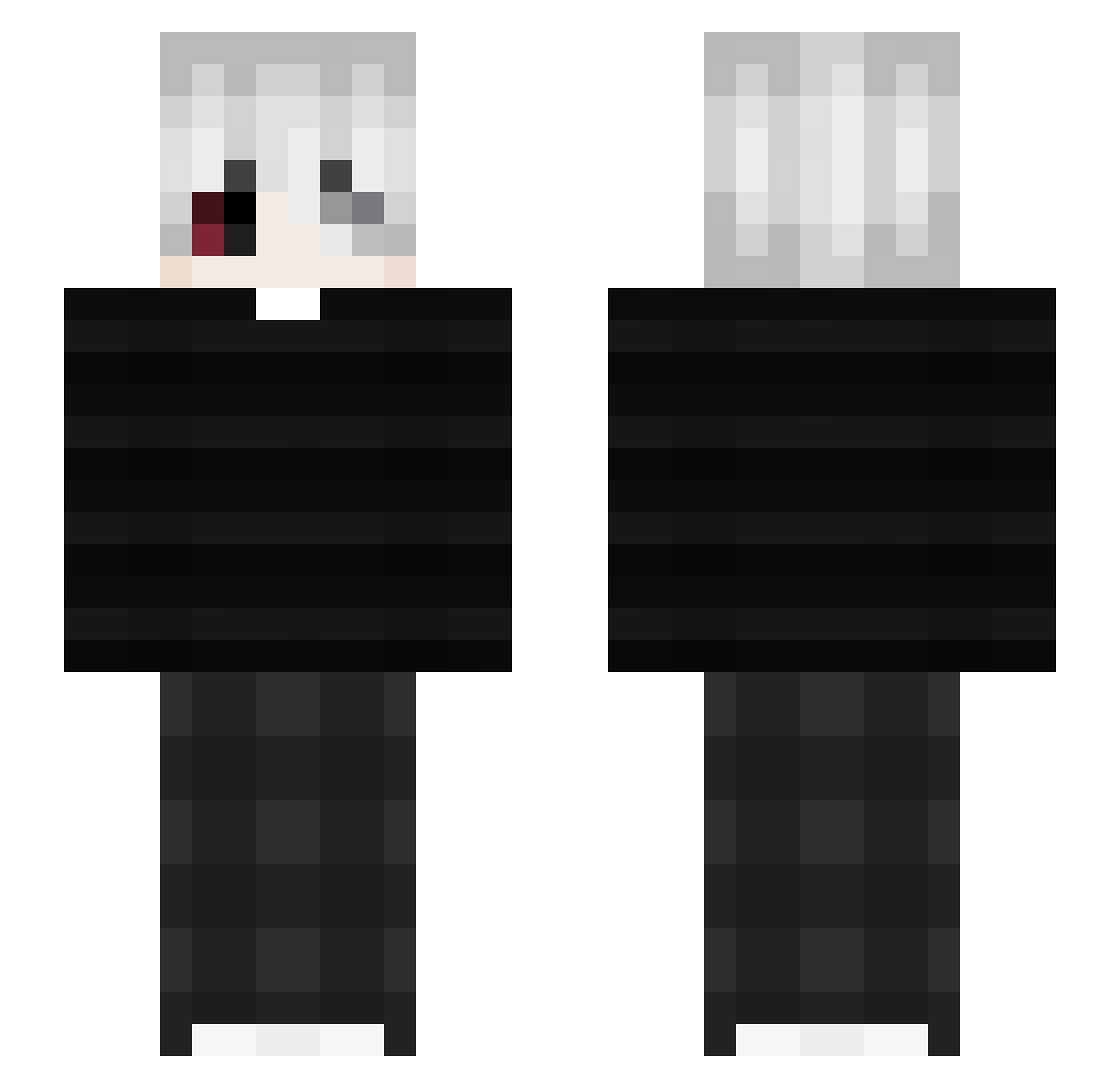 Carboz Minecraft skin, front and back view