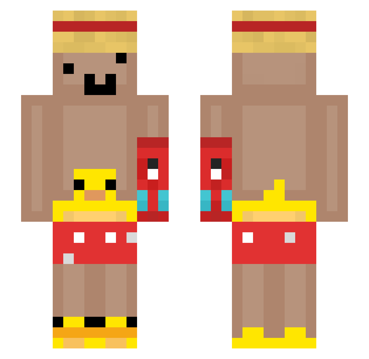 SelimGamigg32 Minecraft skin, front and back view