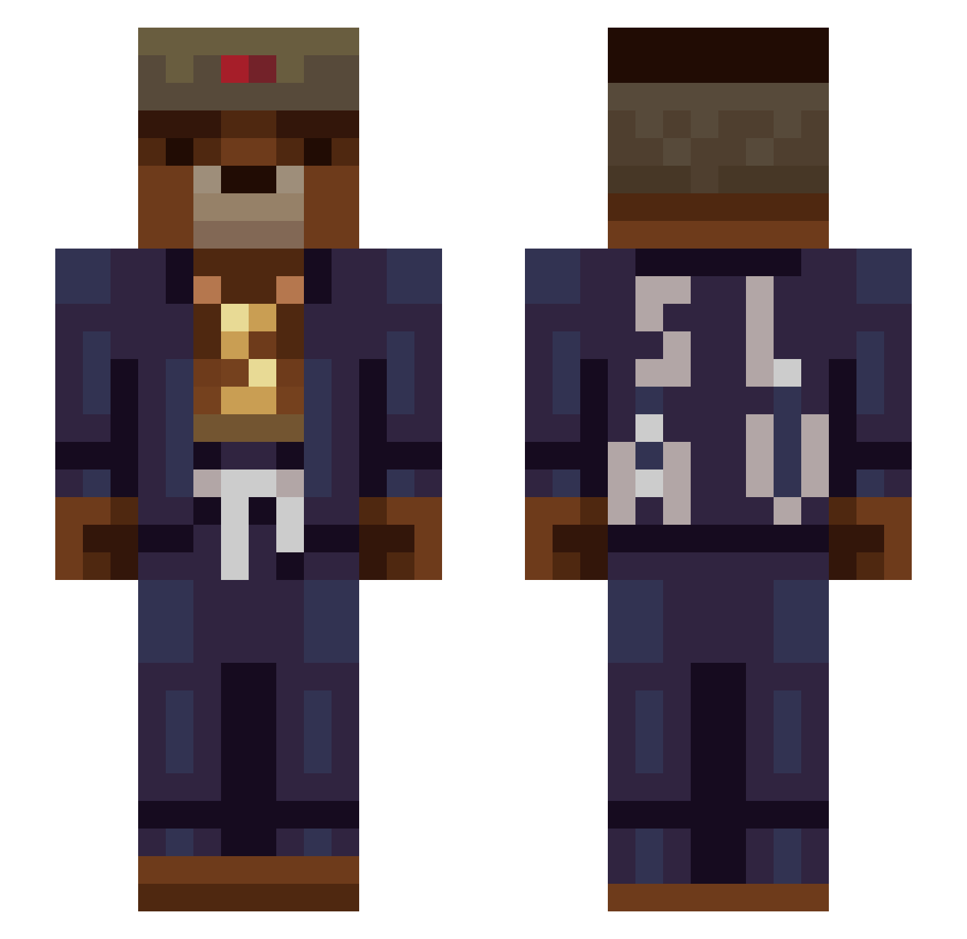 Nur_nxch_Gucci Minecraft skin, front and back view