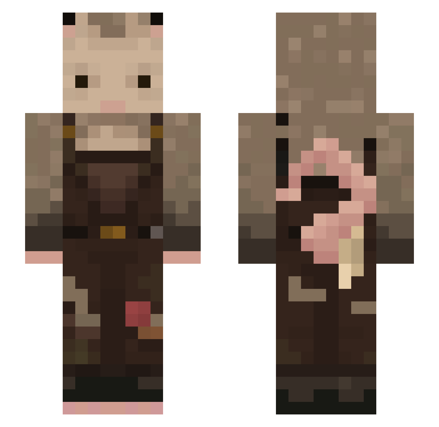dergbreath Minecraft skin, front and back view