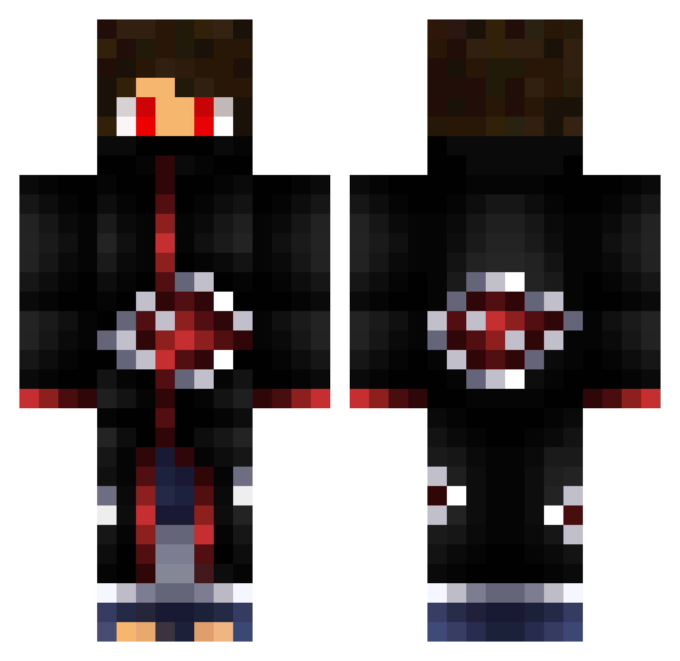 Rk7gamerYT Minecraft skin, front and back view