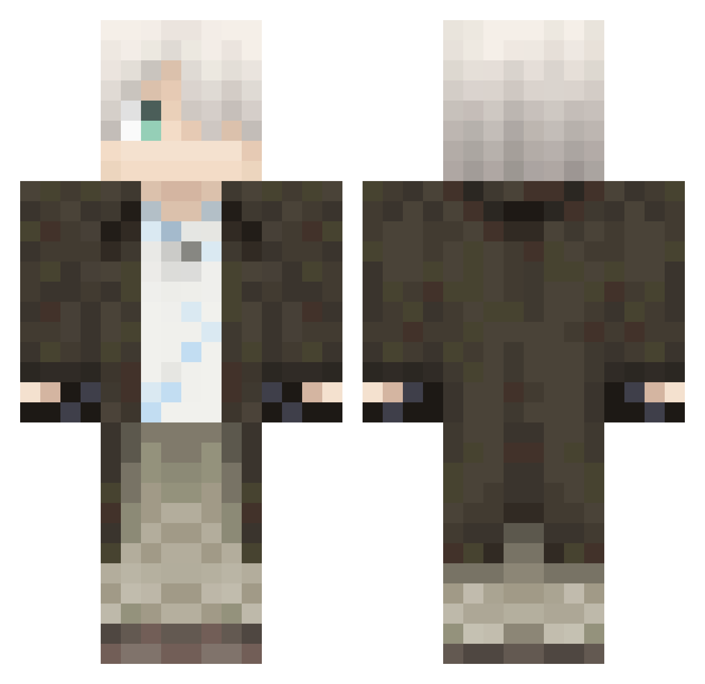 Ashigaruxd Minecraft skin, front and back view