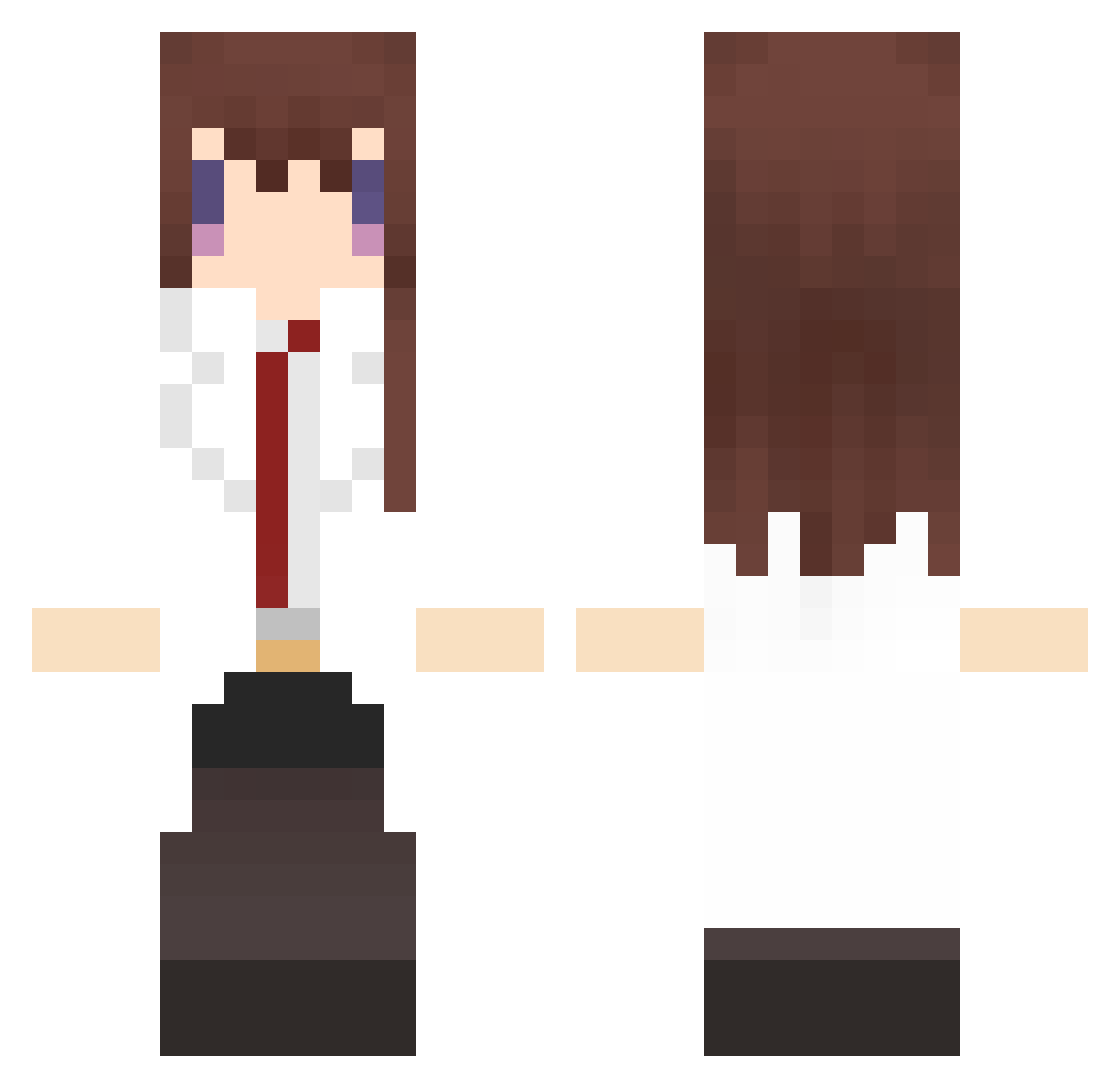 whiteweed Minecraft skin, front and back view
