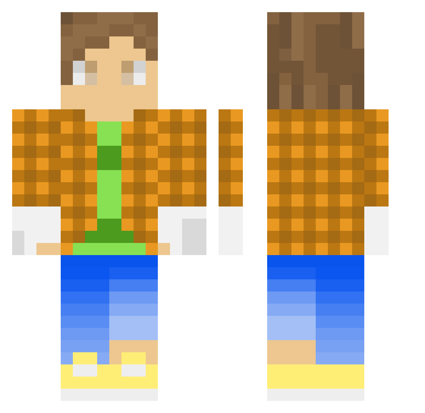 FreshAdmin Minecraft skin, front and back view