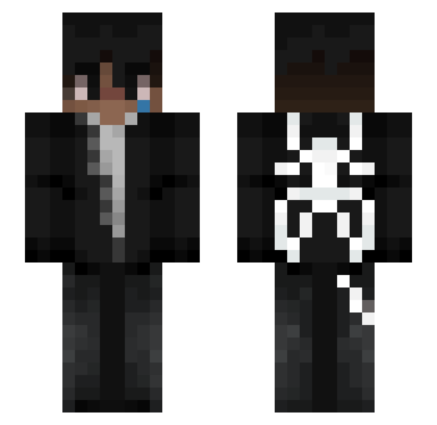QbA007 Minecraft skin, front and back view