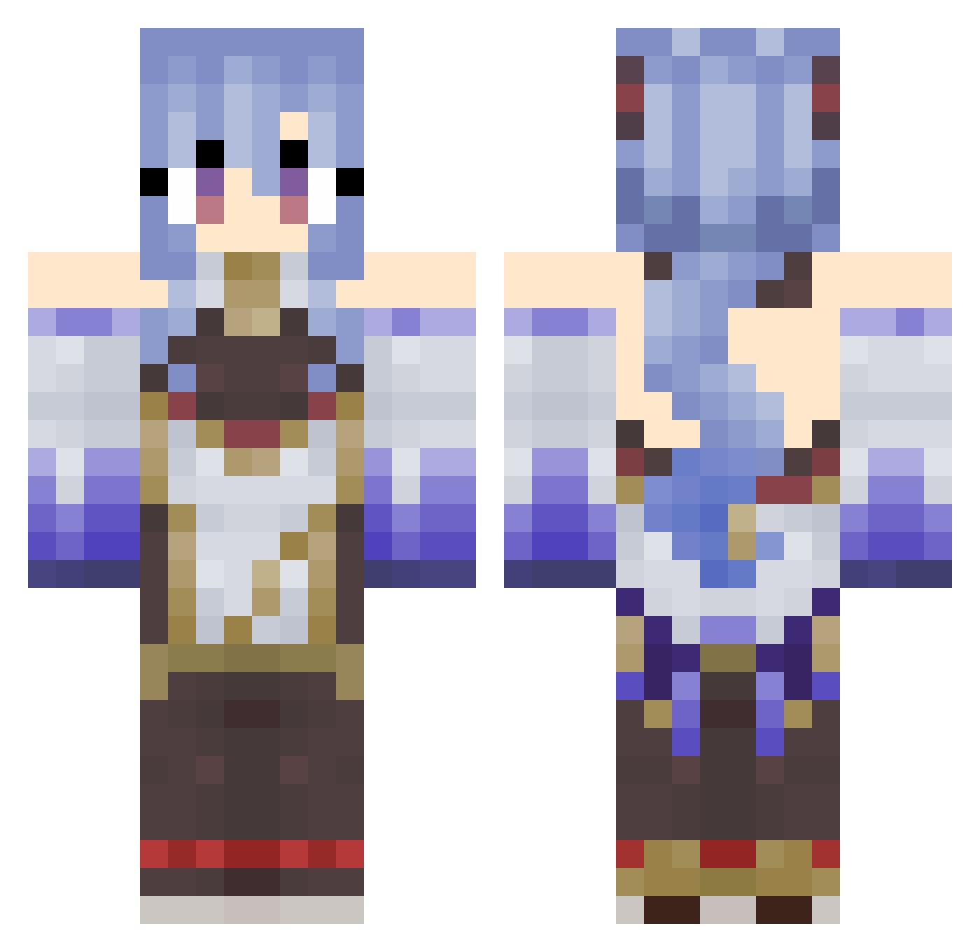 TjenH Minecraft skin, front and back view