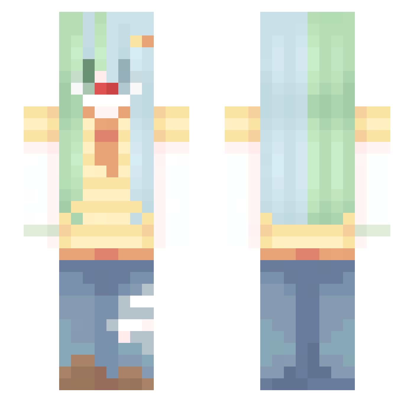 cursedmu Minecraft skin, front and back view