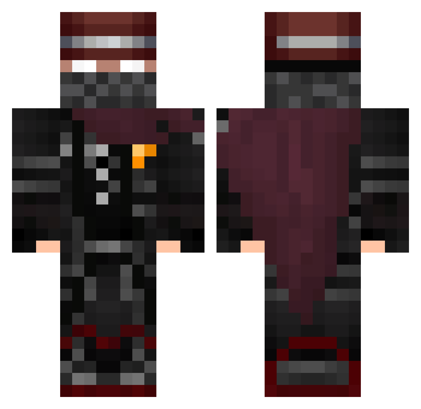 WaporPL Minecraft skin, front and back view