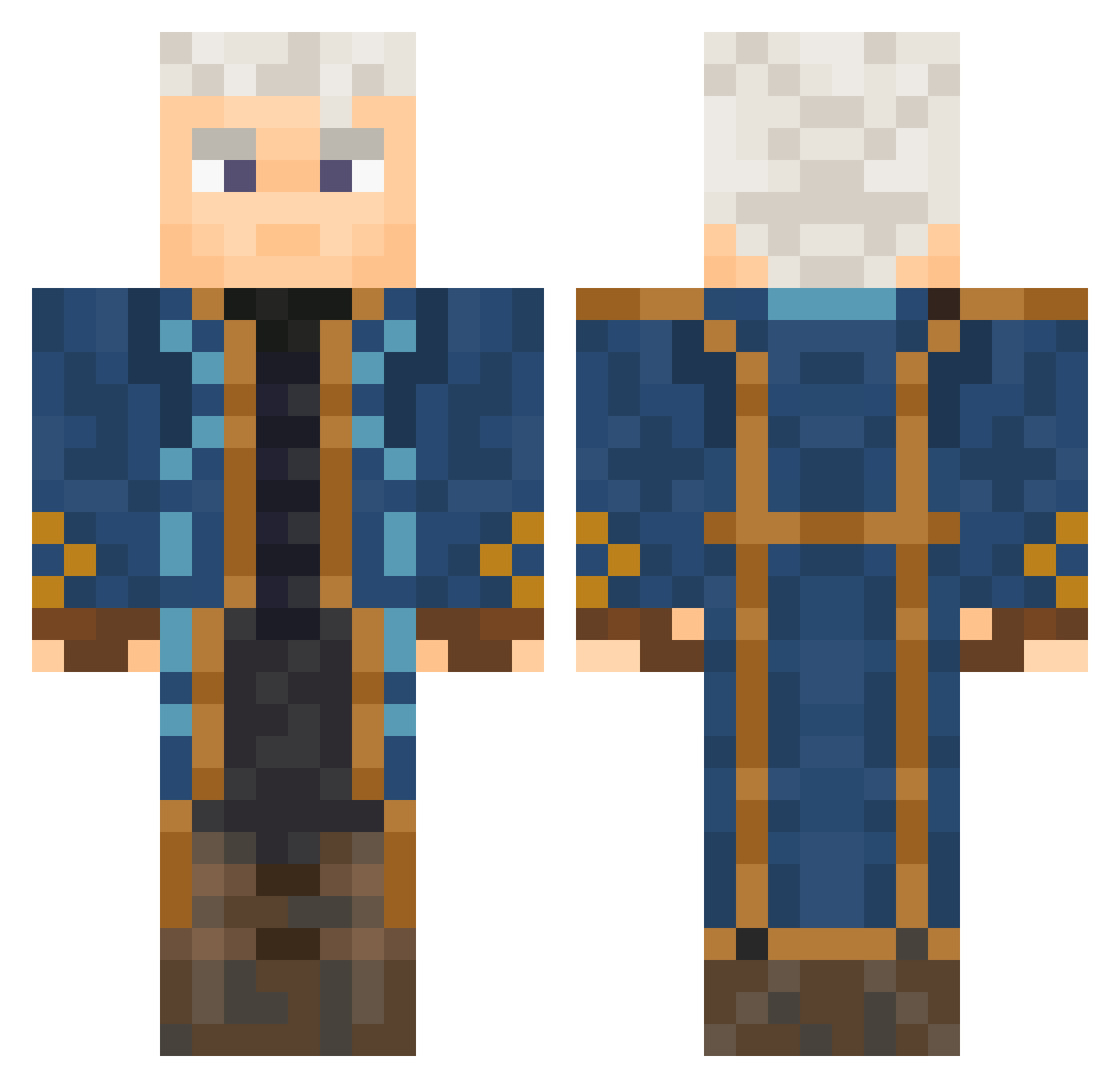 Toastxl Minecraft skin, front and back view