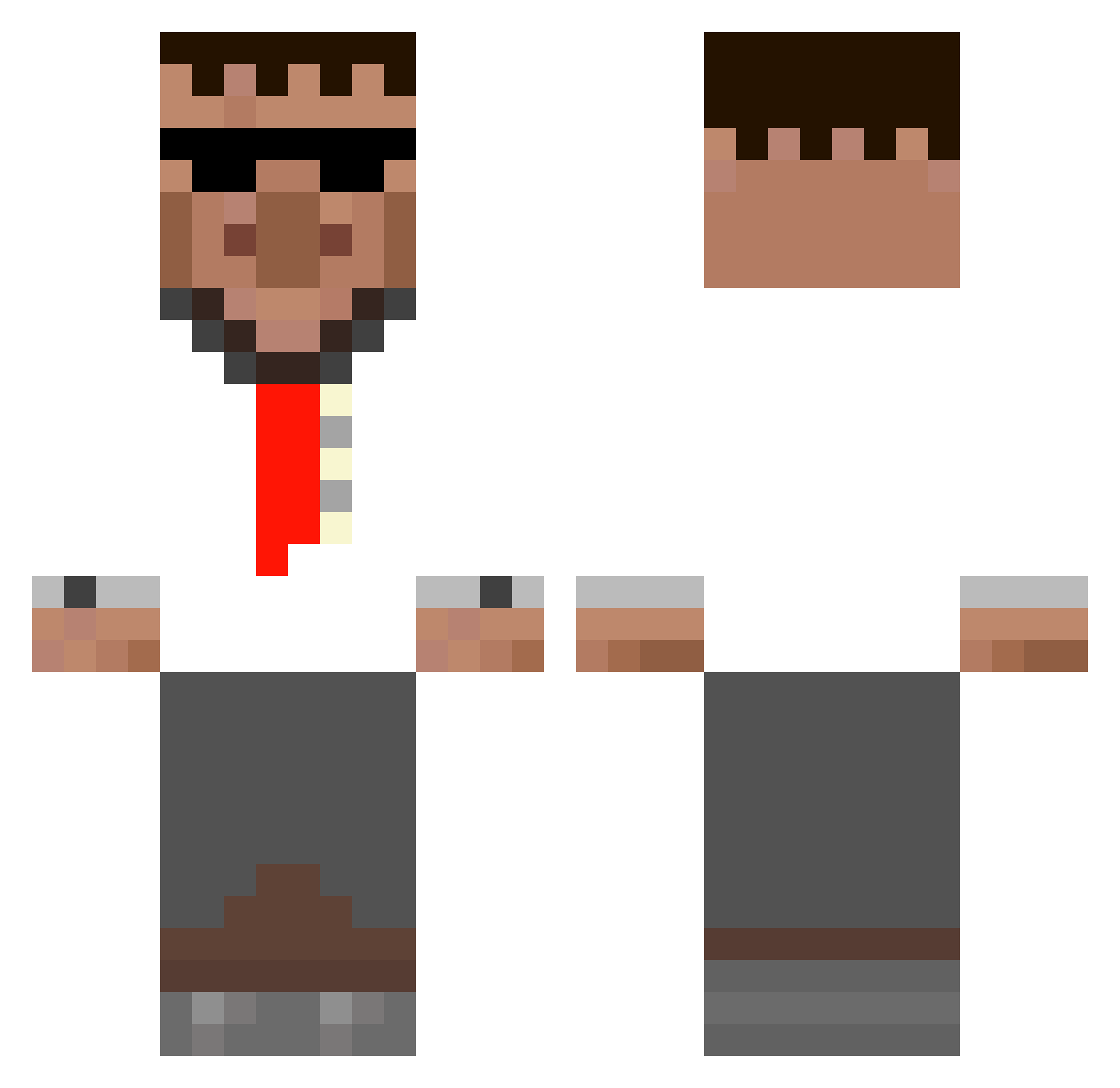 Gebo_X Minecraft skin, front and back view