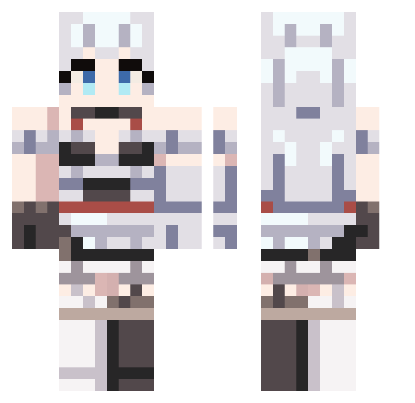 MultiPorl Minecraft skin, front and back view
