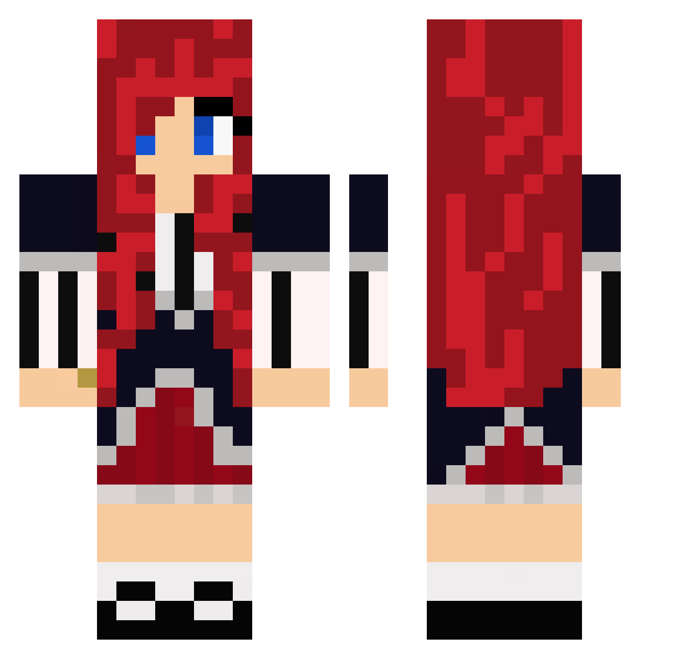 NocturneGremory Minecraft skin, front and back view