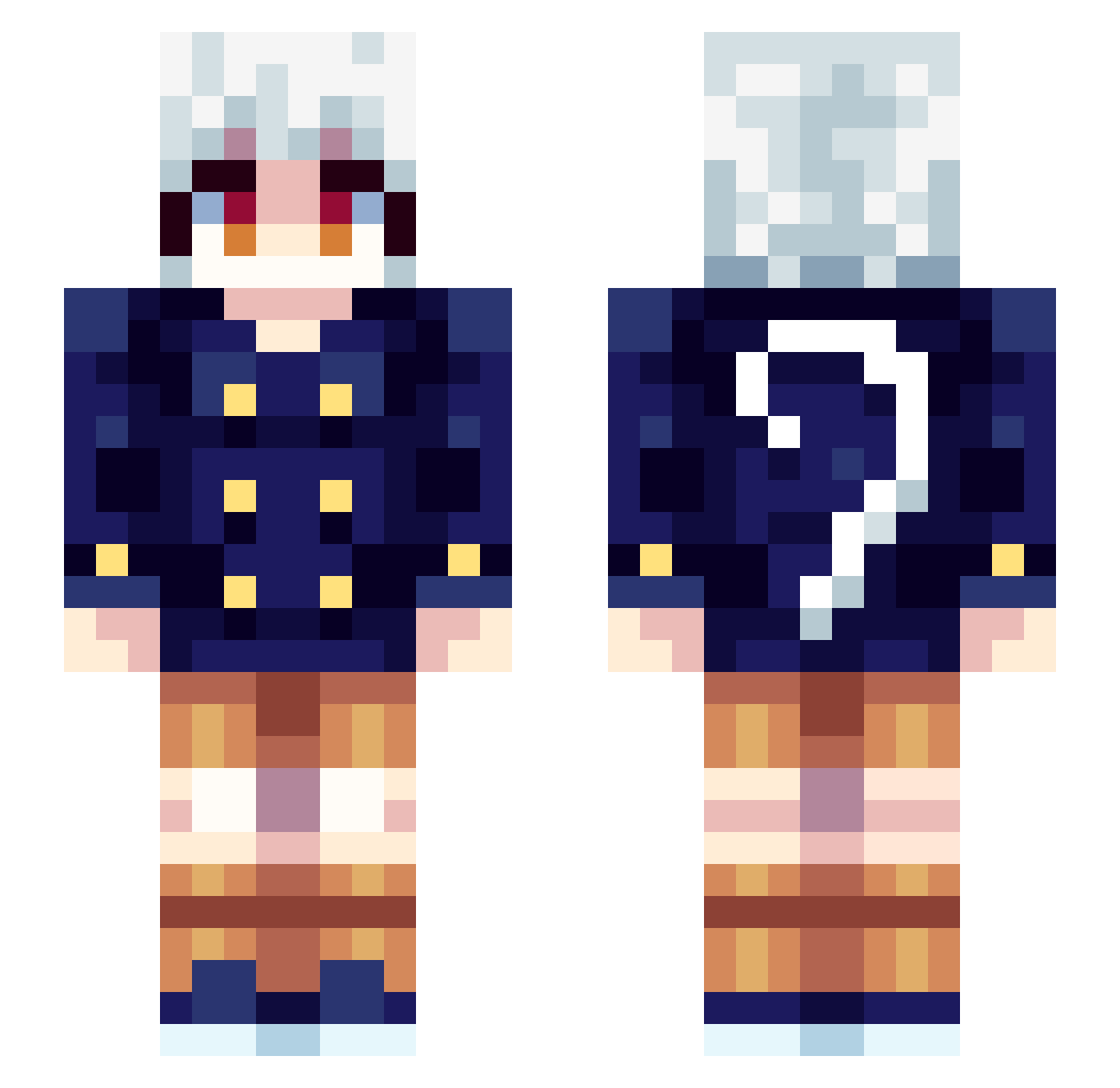 eelpout Minecraft skin, front and back view