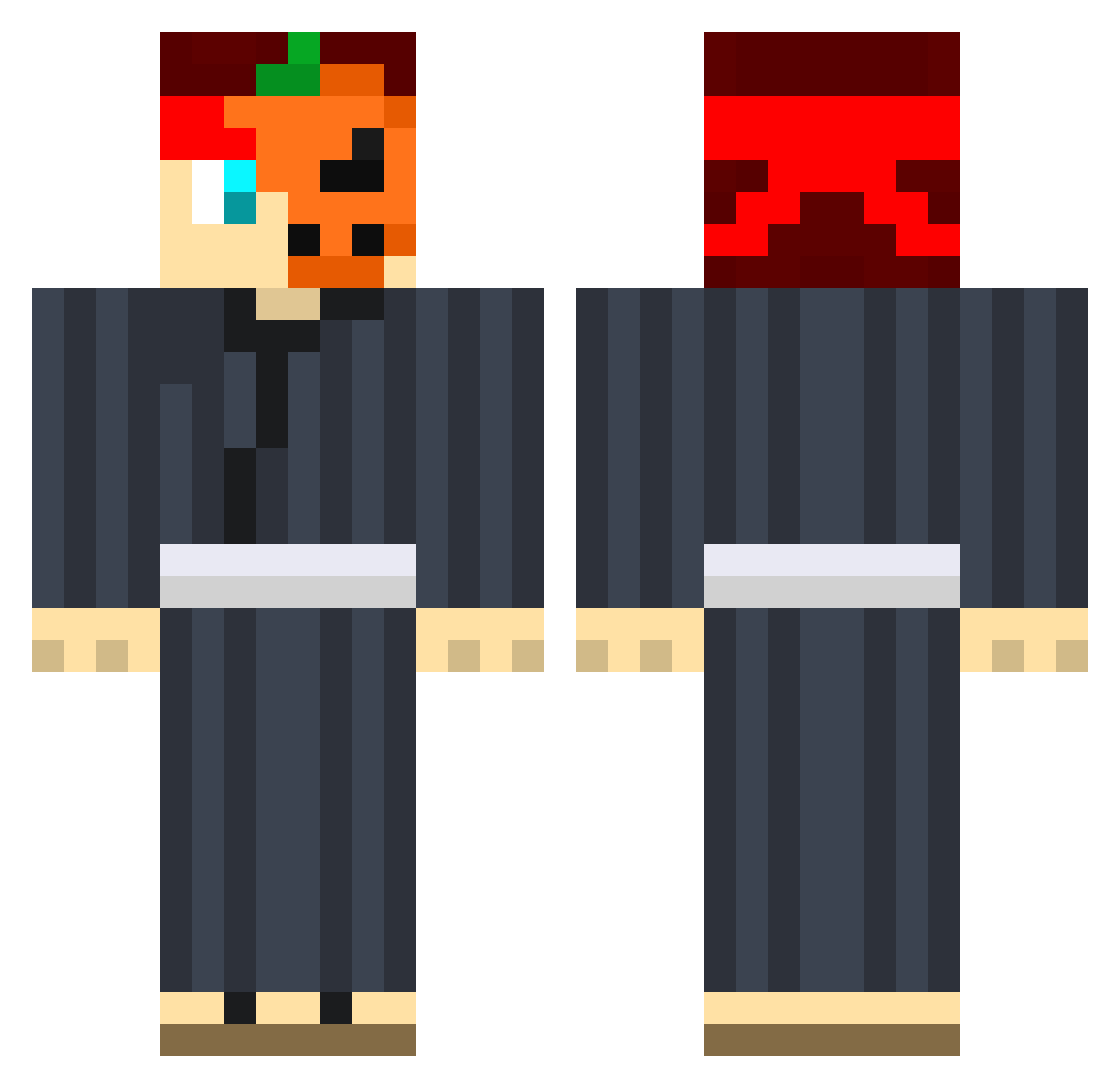 Shouta123 Minecraft skin, front and back view