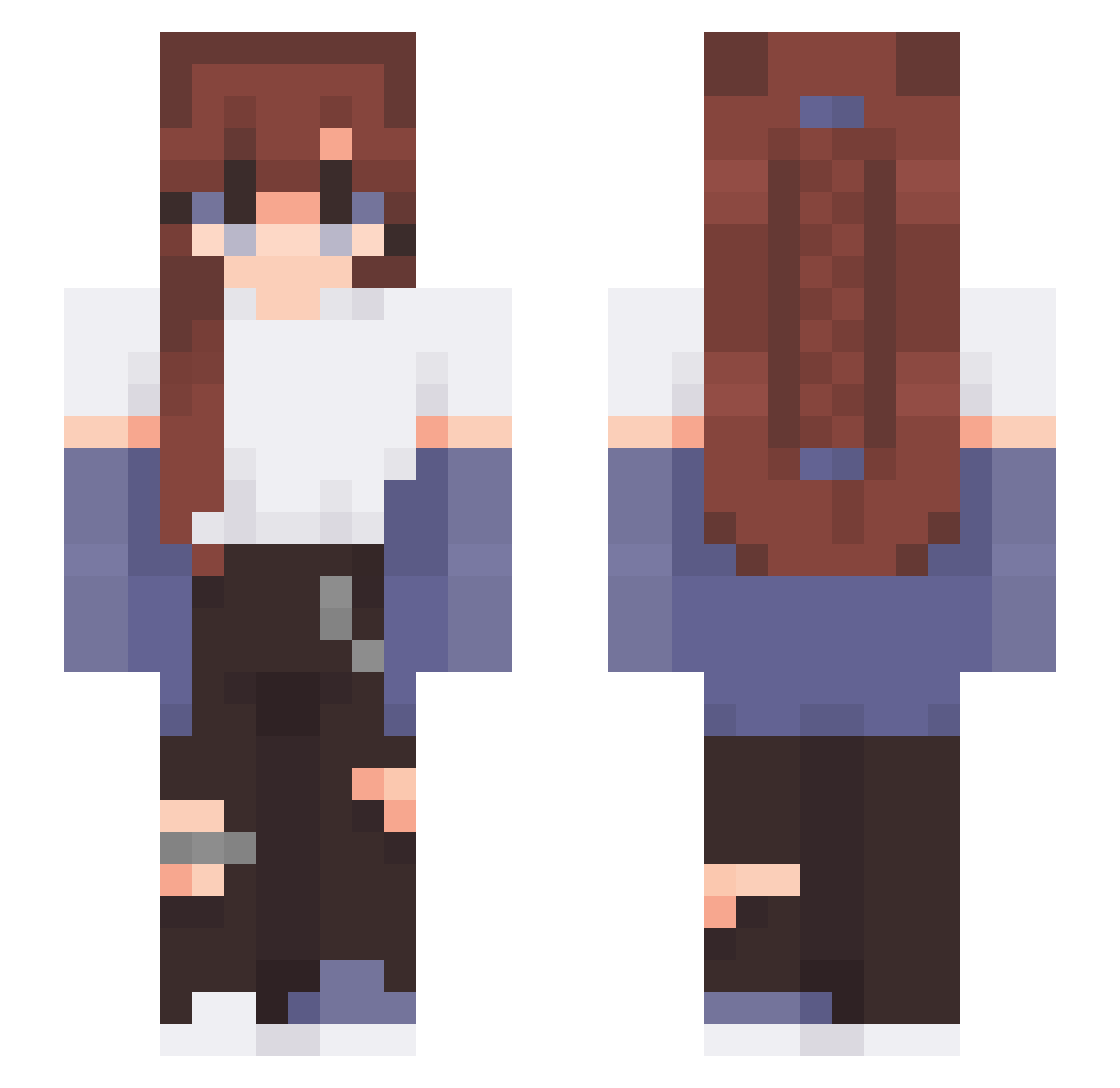vburns Minecraft skin, front and back view