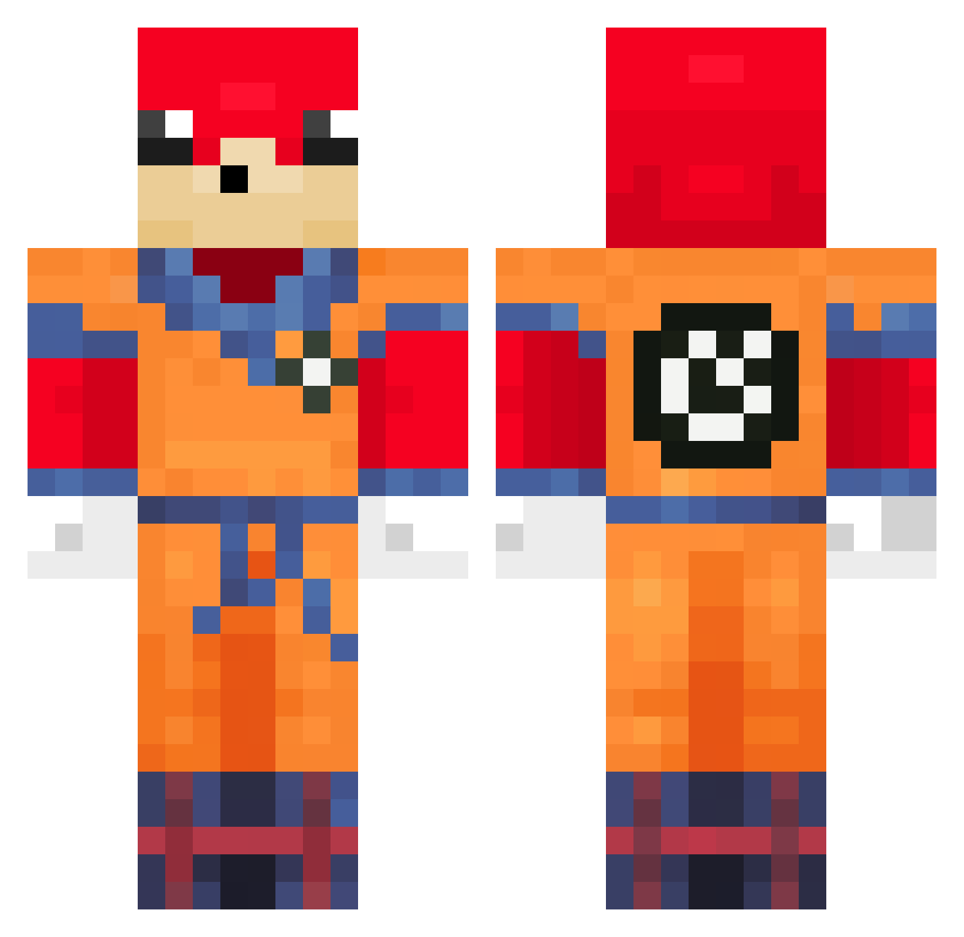 kamikaz180 Minecraft skin, front and back view