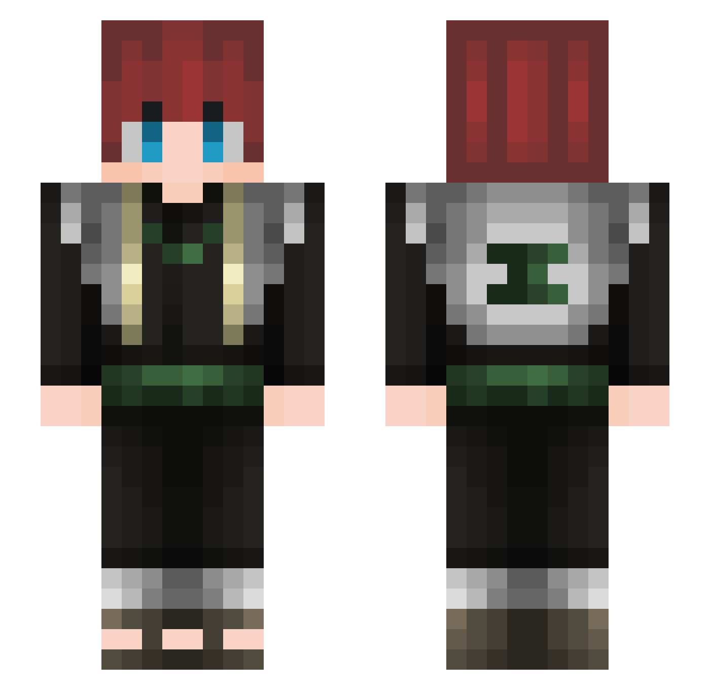 Kaizen_YT Minecraft skin, front and back view
