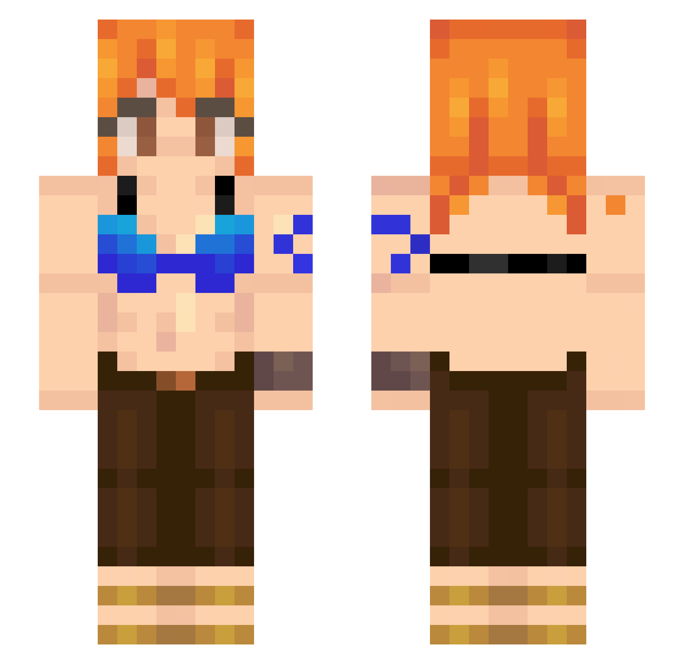 Rxcc00nshxrky Minecraft skin, front and back view