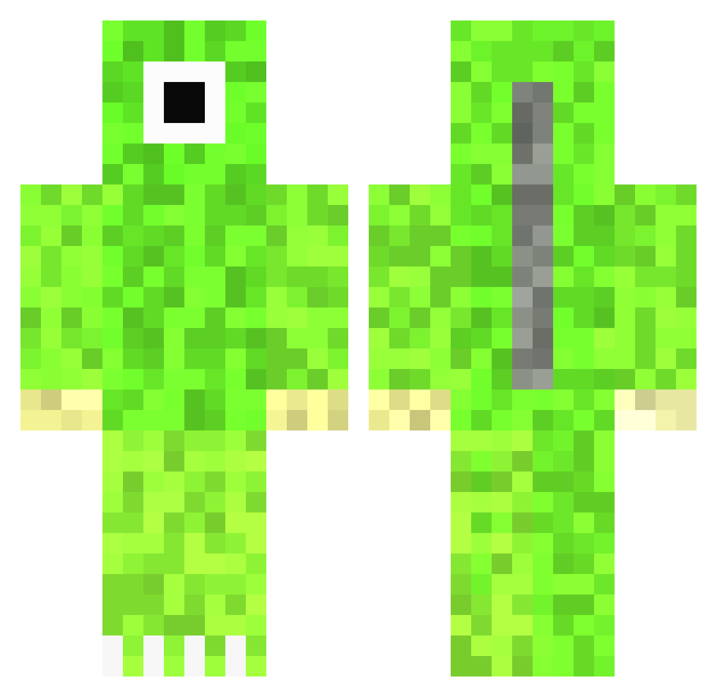 Thrombus Minecraft skin, front and back view