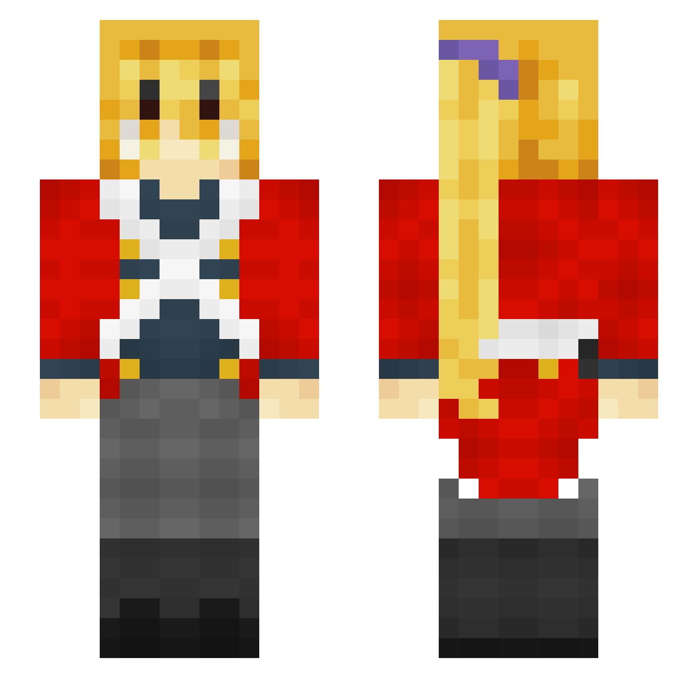 TwinkleDee Minecraft skin, front and back view