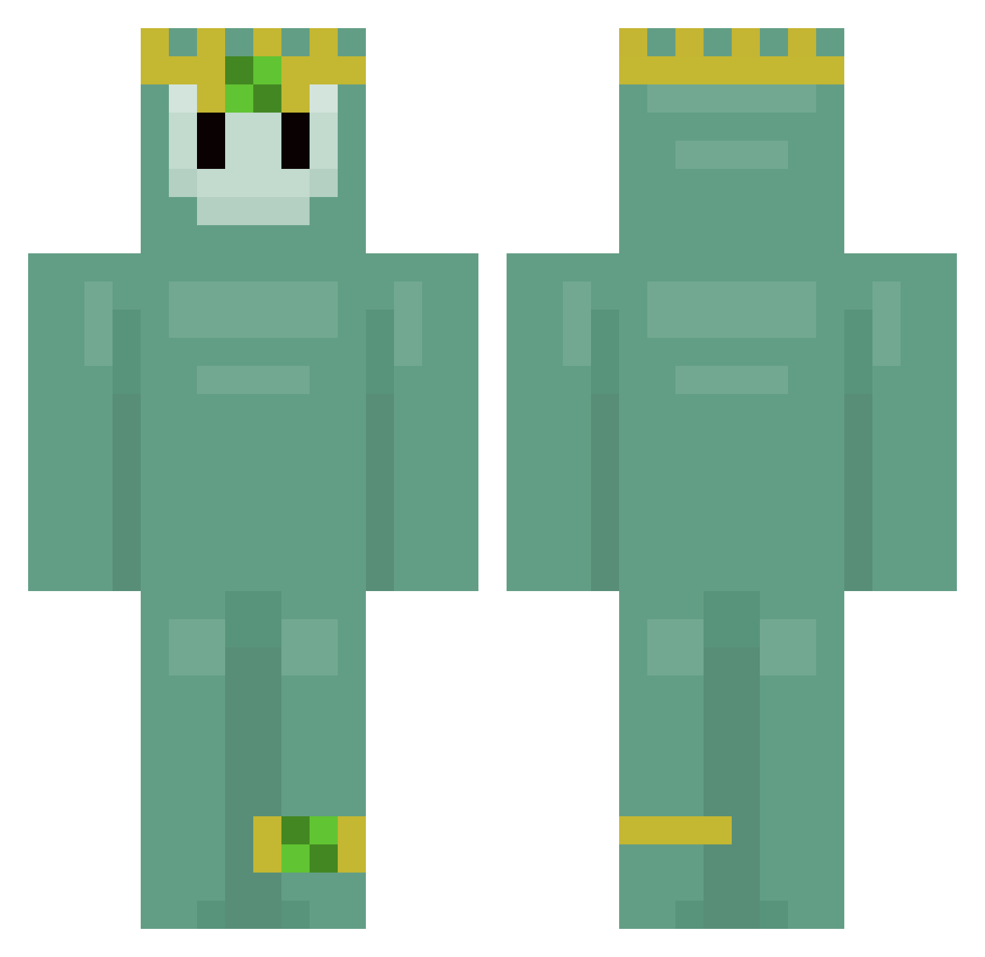 cheapbean Minecraft skin, front and back view