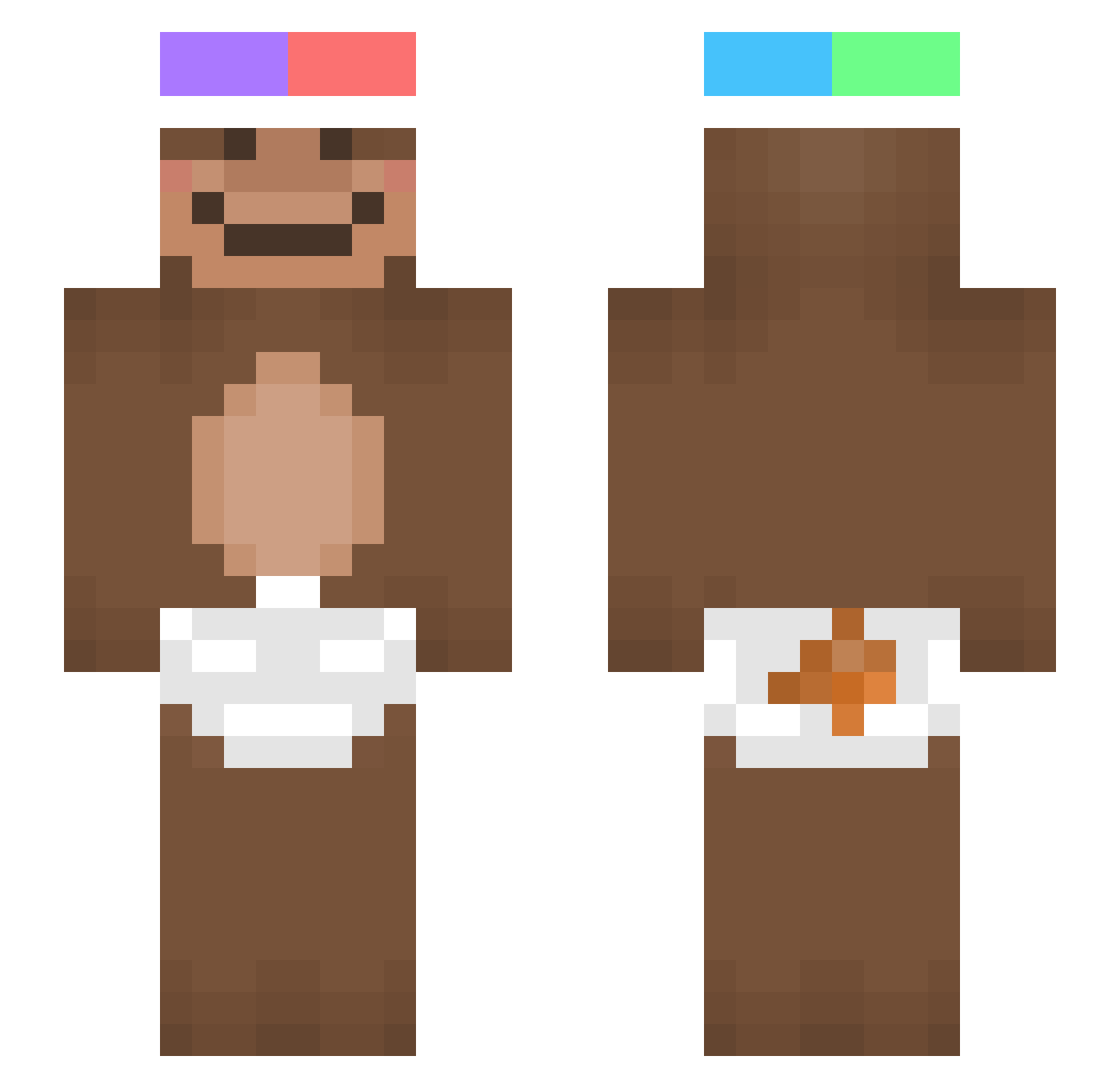 xmayoCG Minecraft skin, front and back view