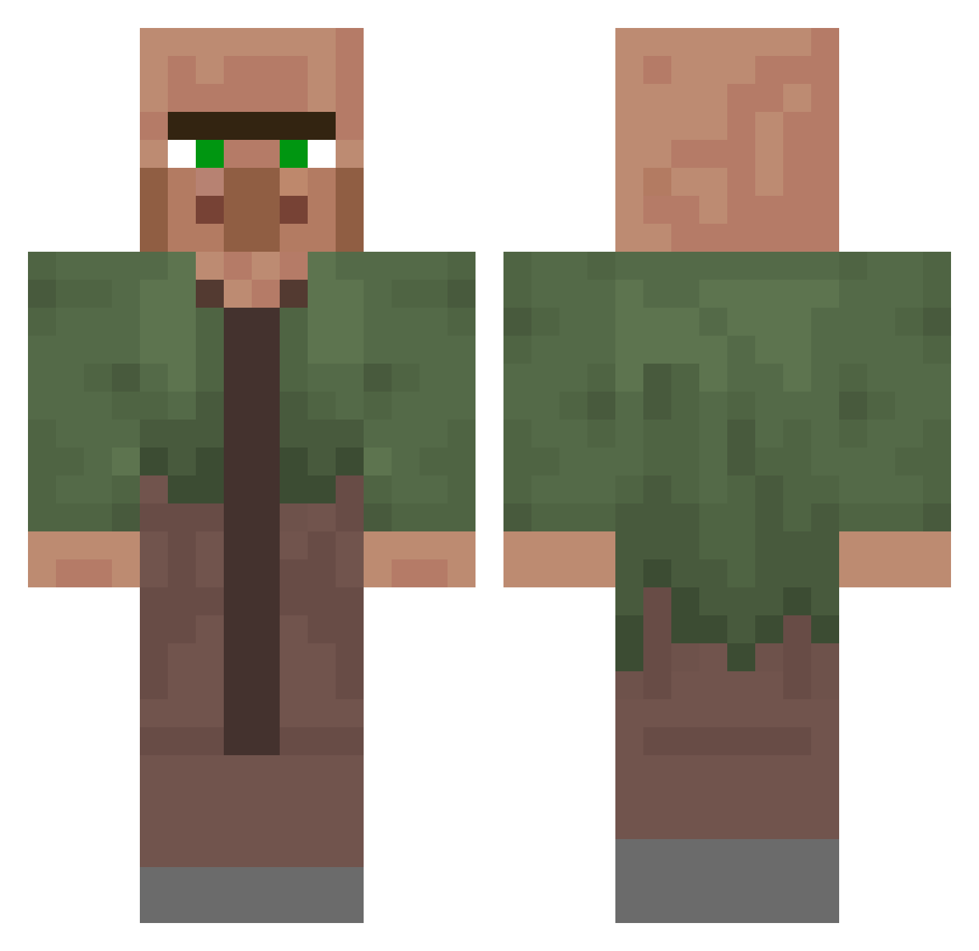 Witttybacon Minecraft skin, front and back view