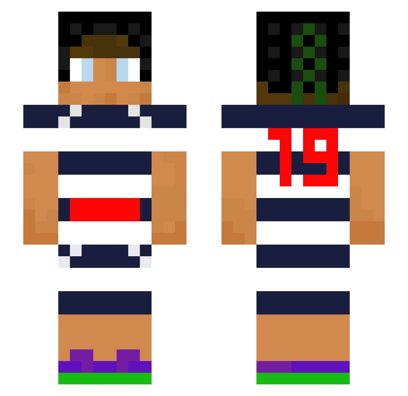Ritoninetto13 Minecraft skin, front and back view
