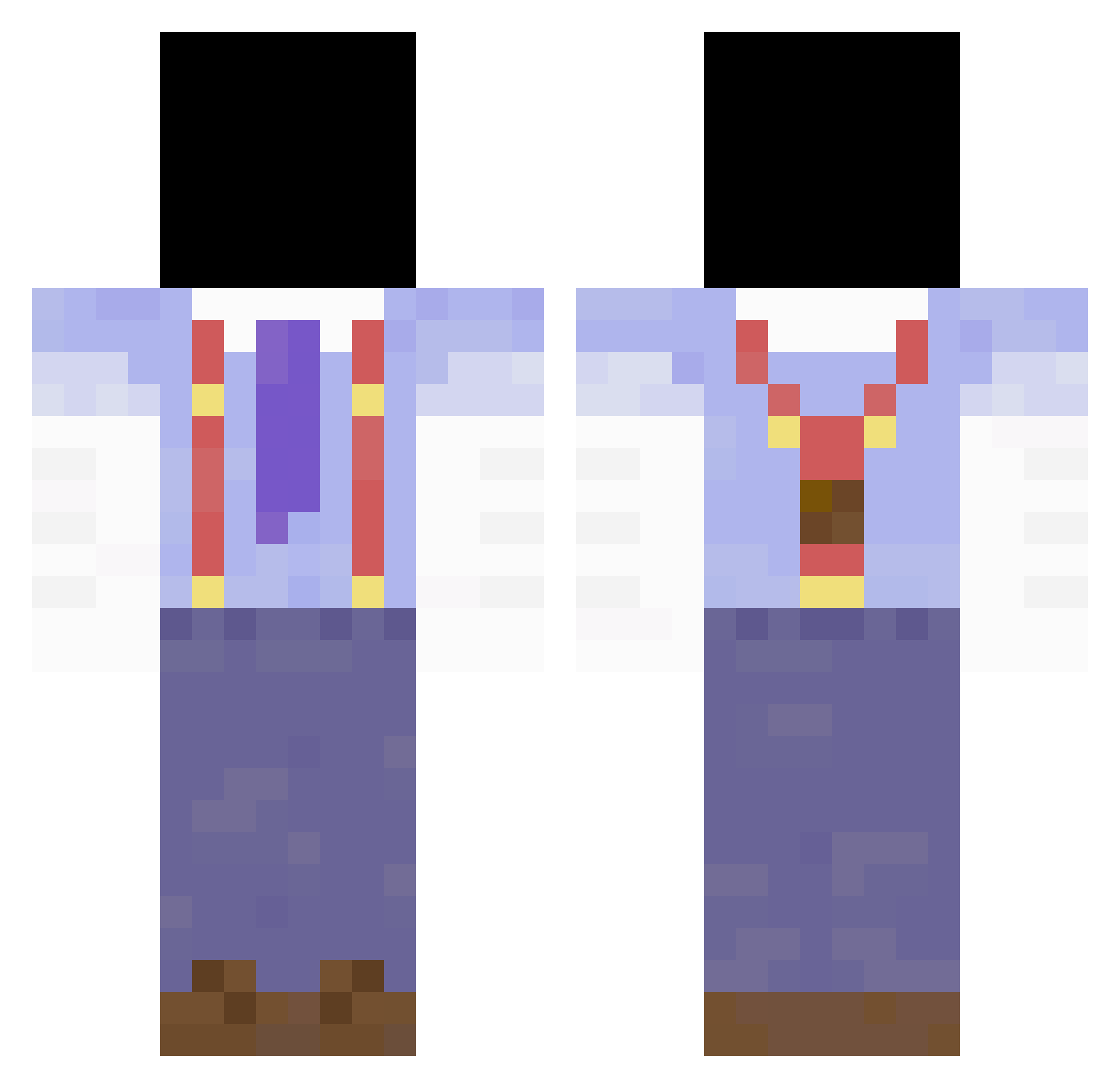 Steve19822 Minecraft skin, front and back view