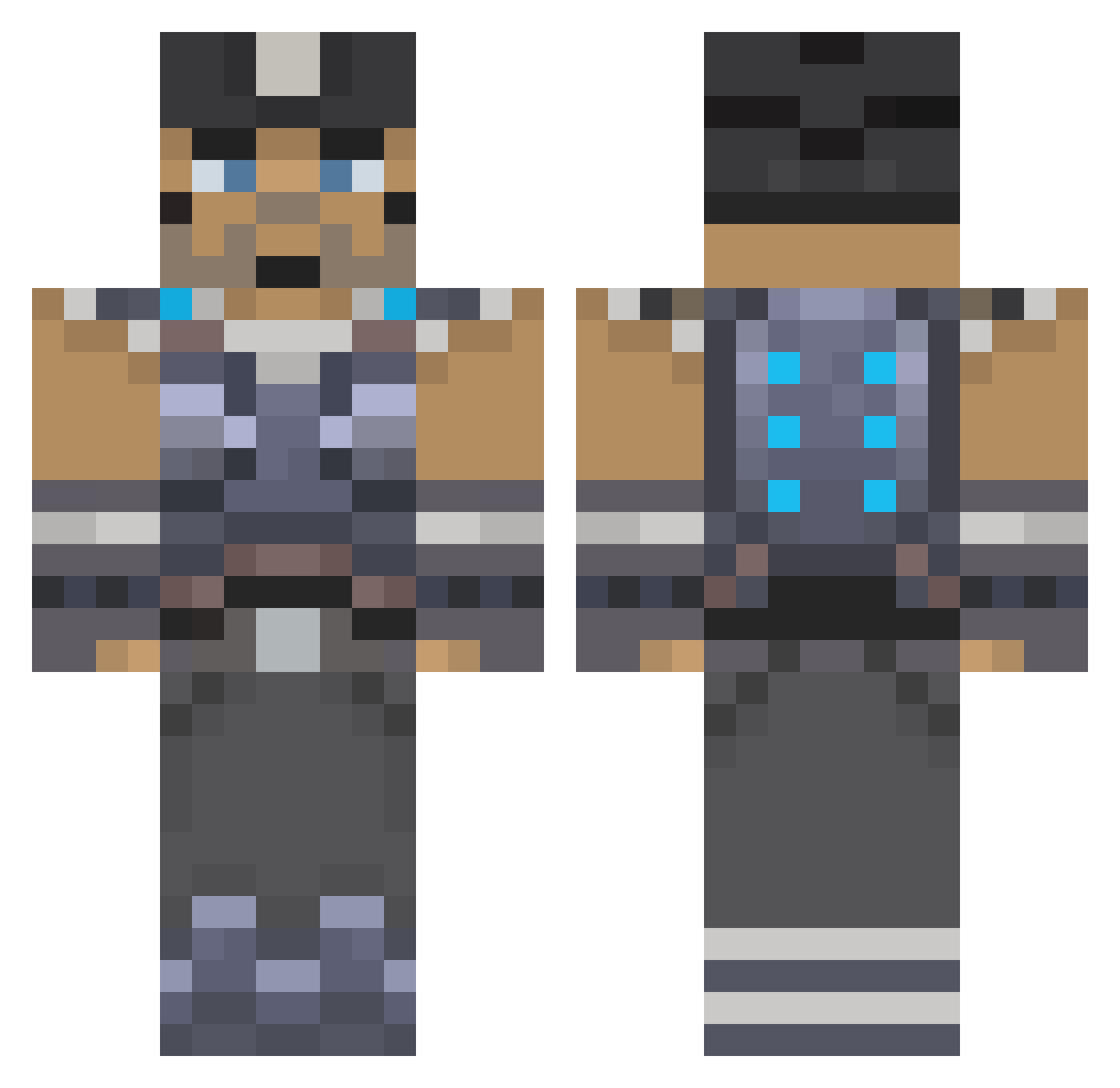 GrieferMushroom Minecraft skin, front and back view