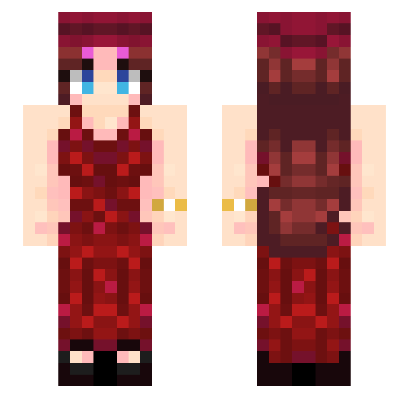 CelinaMorow Minecraft skin, front and back view