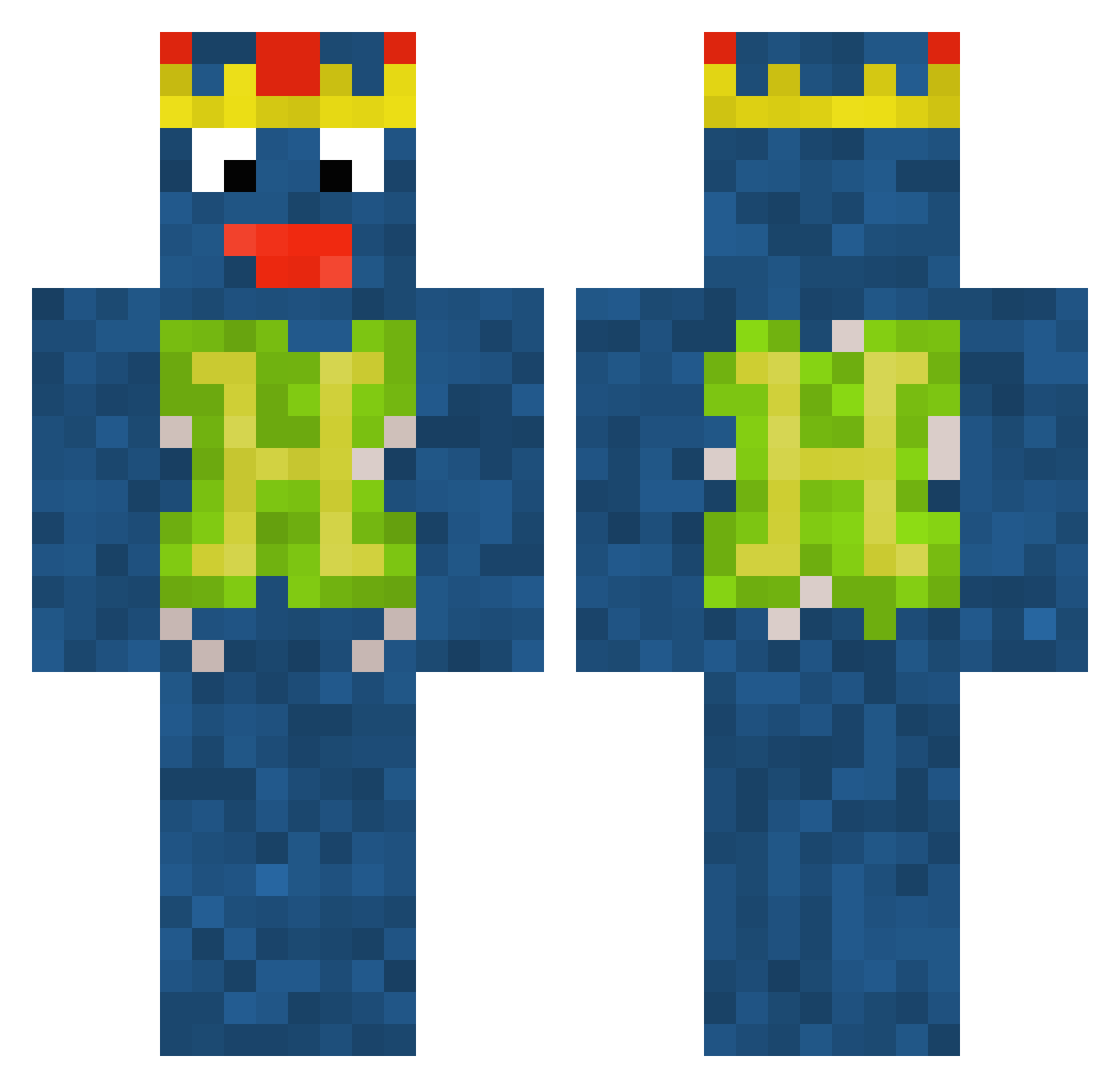 Houndwag Minecraft skin, front and back view