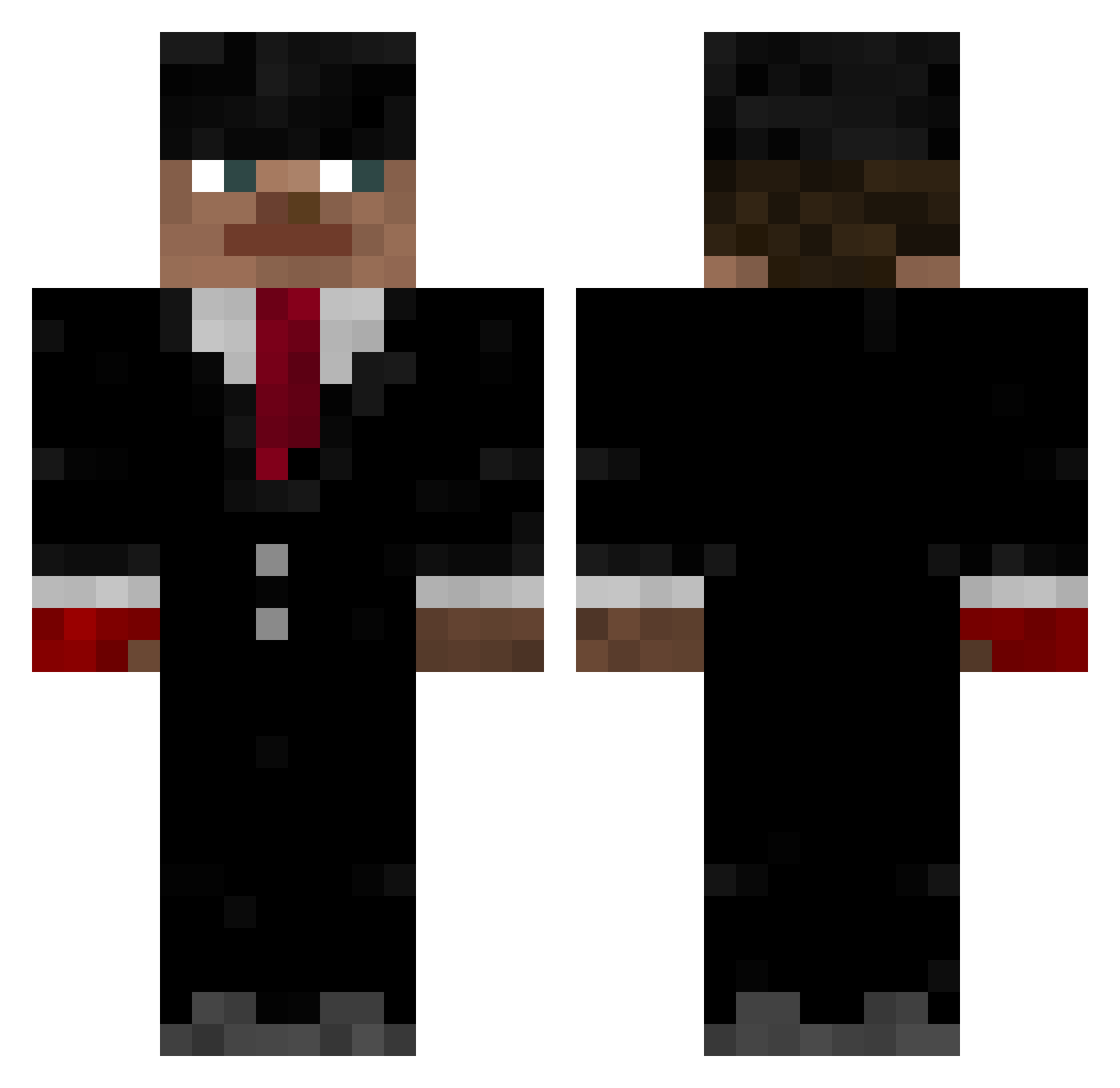 wohfol Minecraft skin, front and back view