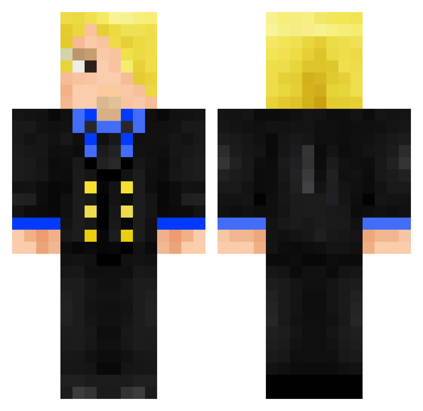 iScoutty Minecraft skin, front and back view