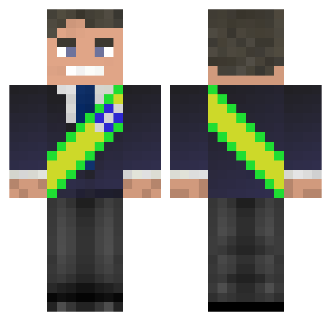 Asiqduah Minecraft skin, front and back view