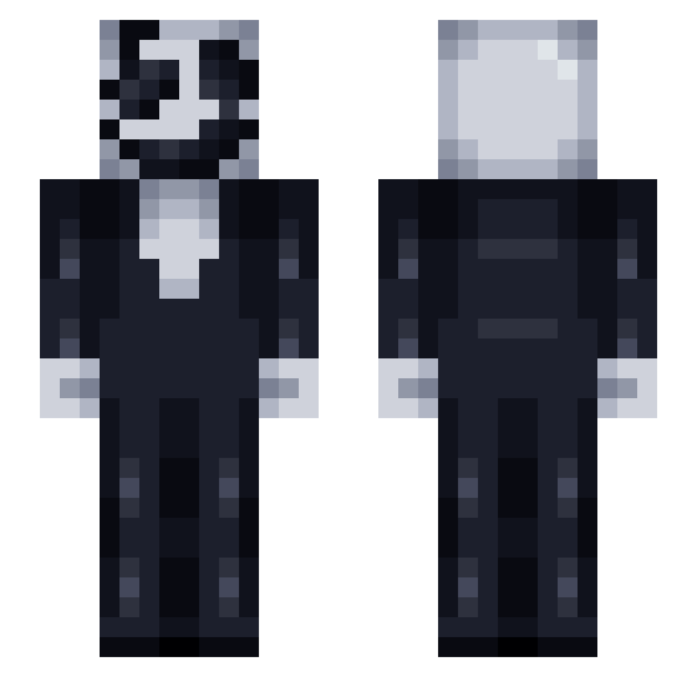 toomuchzelda Minecraft skin, front and back view