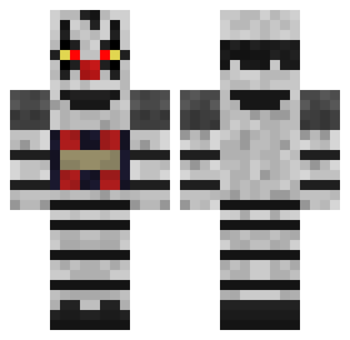 PopeFrancisss Minecraft skin, front and back view