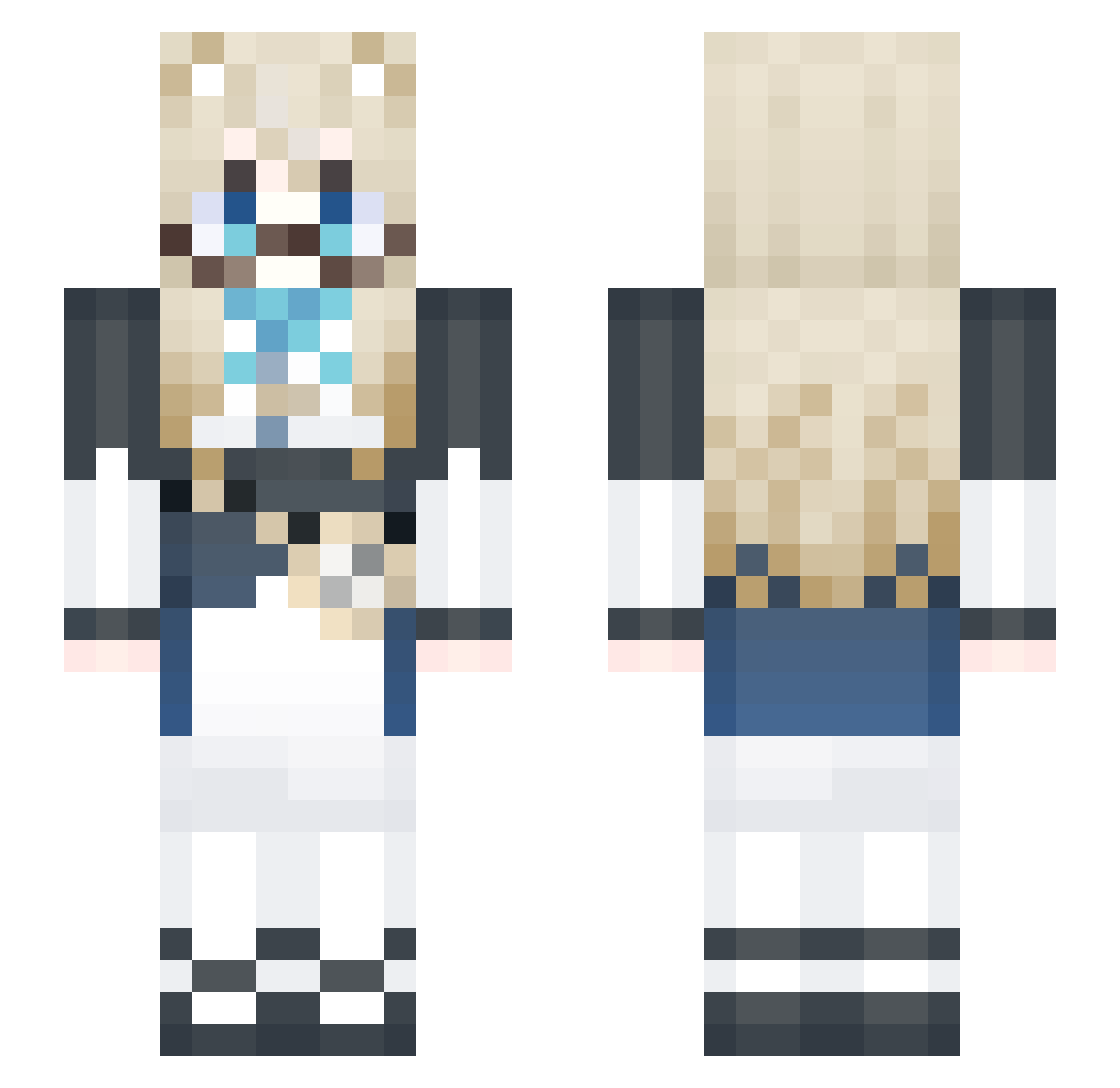XuenaiFei_Aini Minecraft skin, front and back view