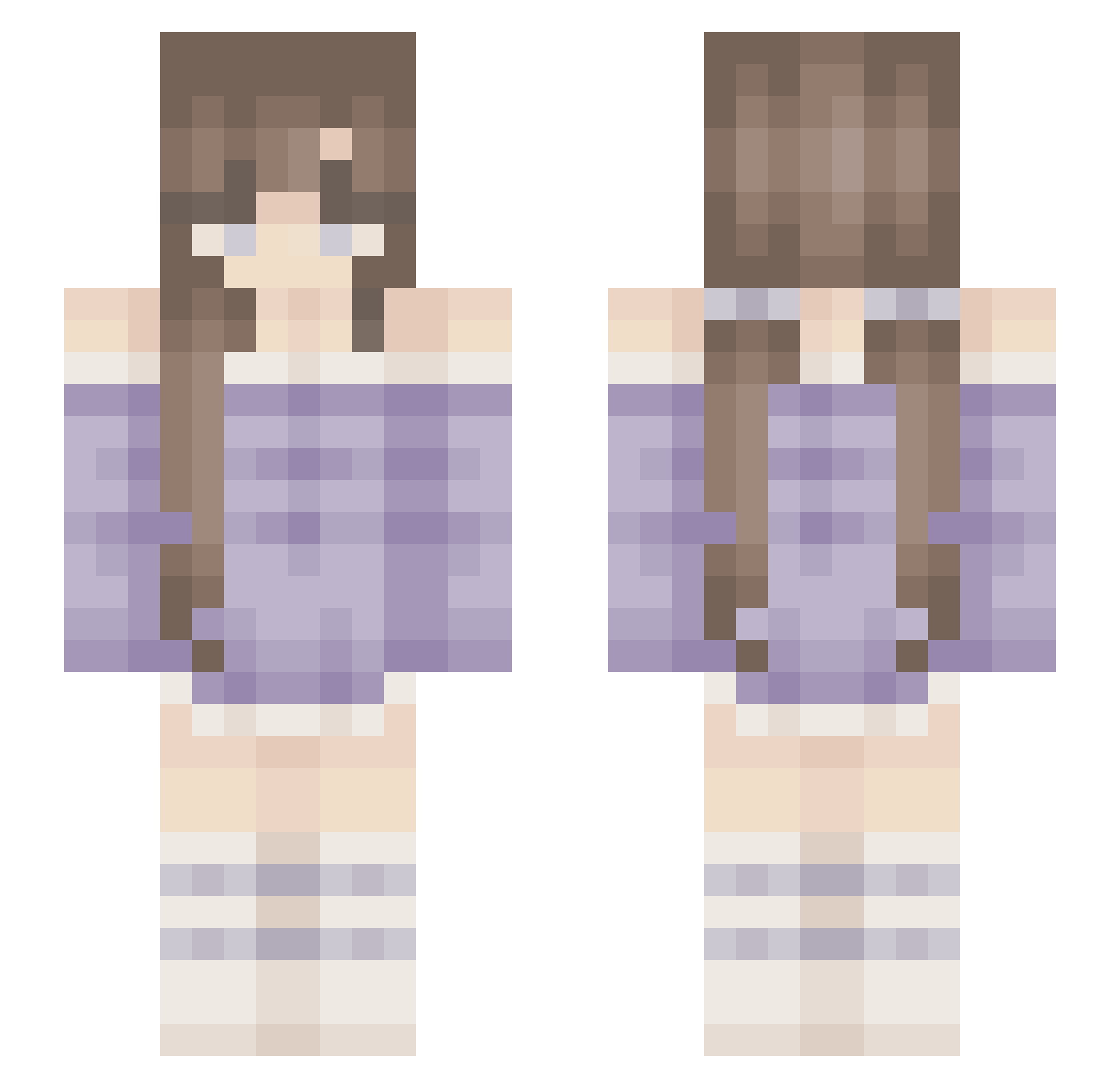 UnholyHetros Minecraft skin, front and back view