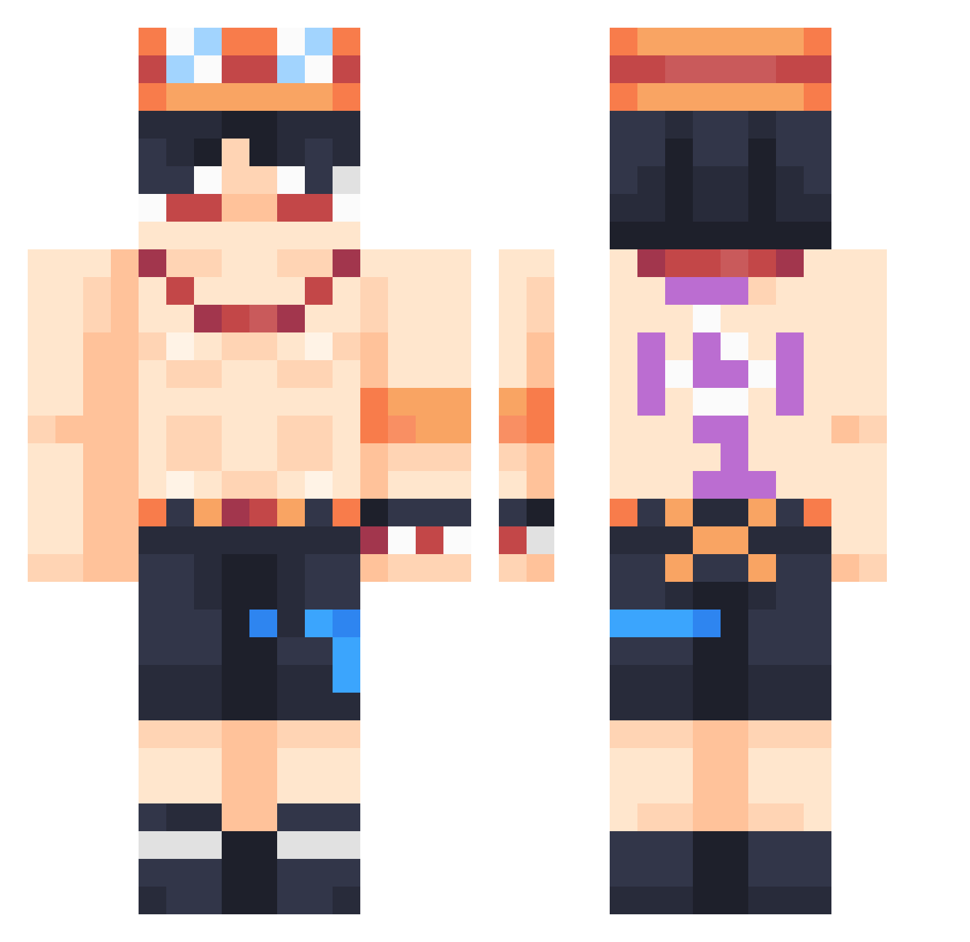 the_mcninja Minecraft skin, front and back view