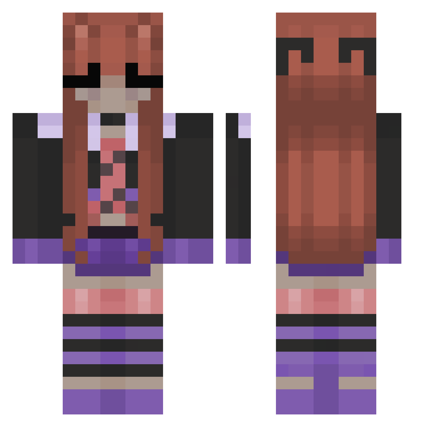 laurenloveslyssa Minecraft skin, front and back view