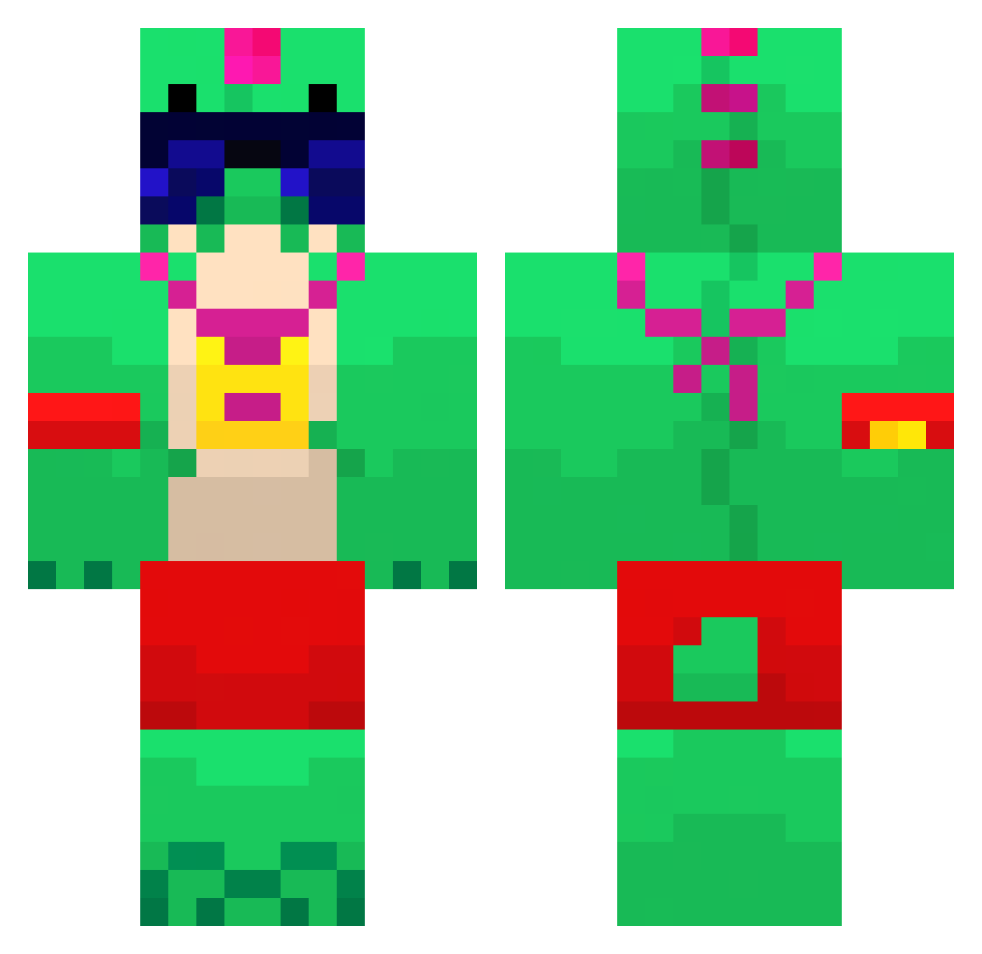 RAAZOOIE Minecraft skin, front and back view