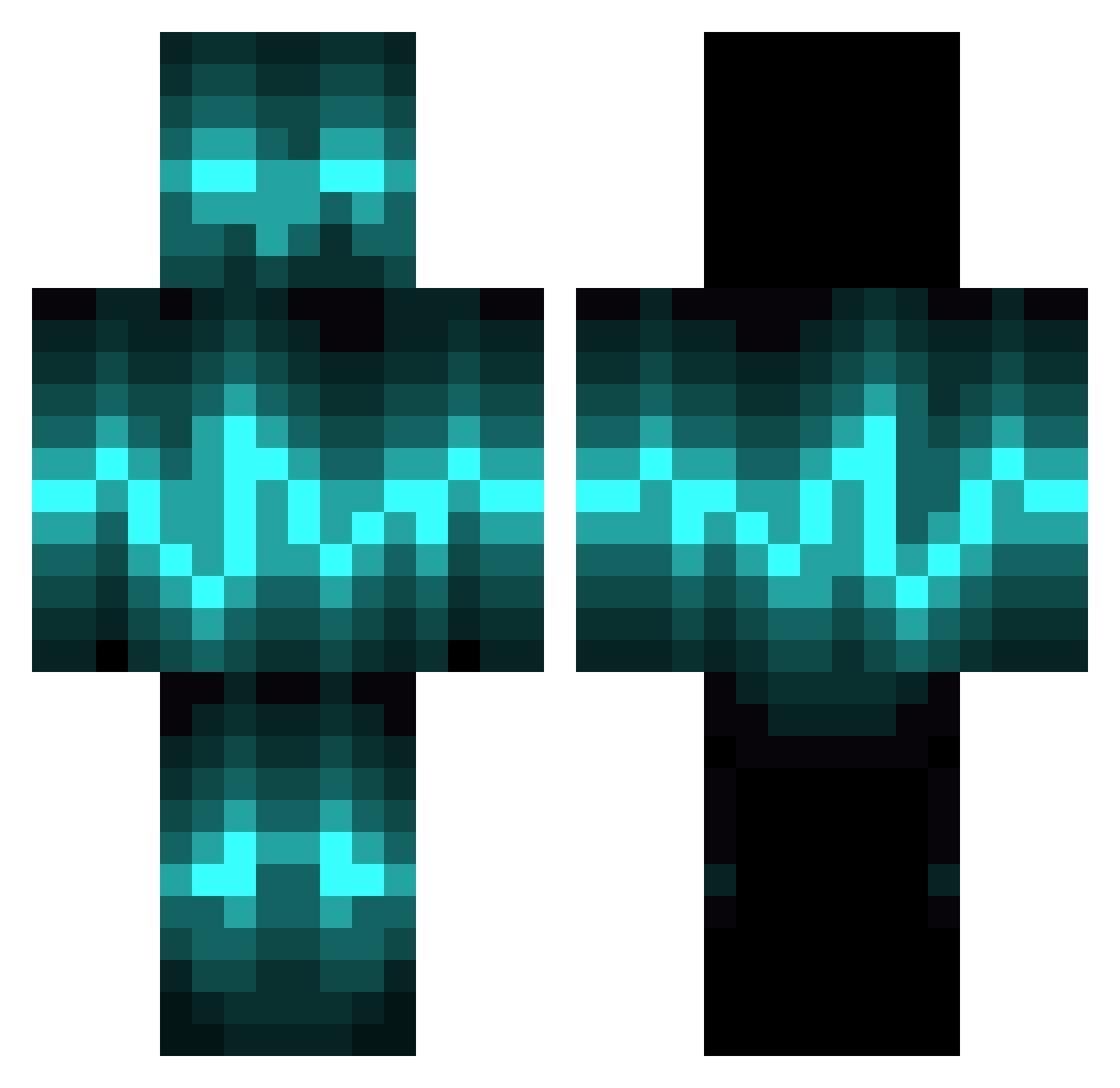 AdrianAqt Minecraft skin, front and back view