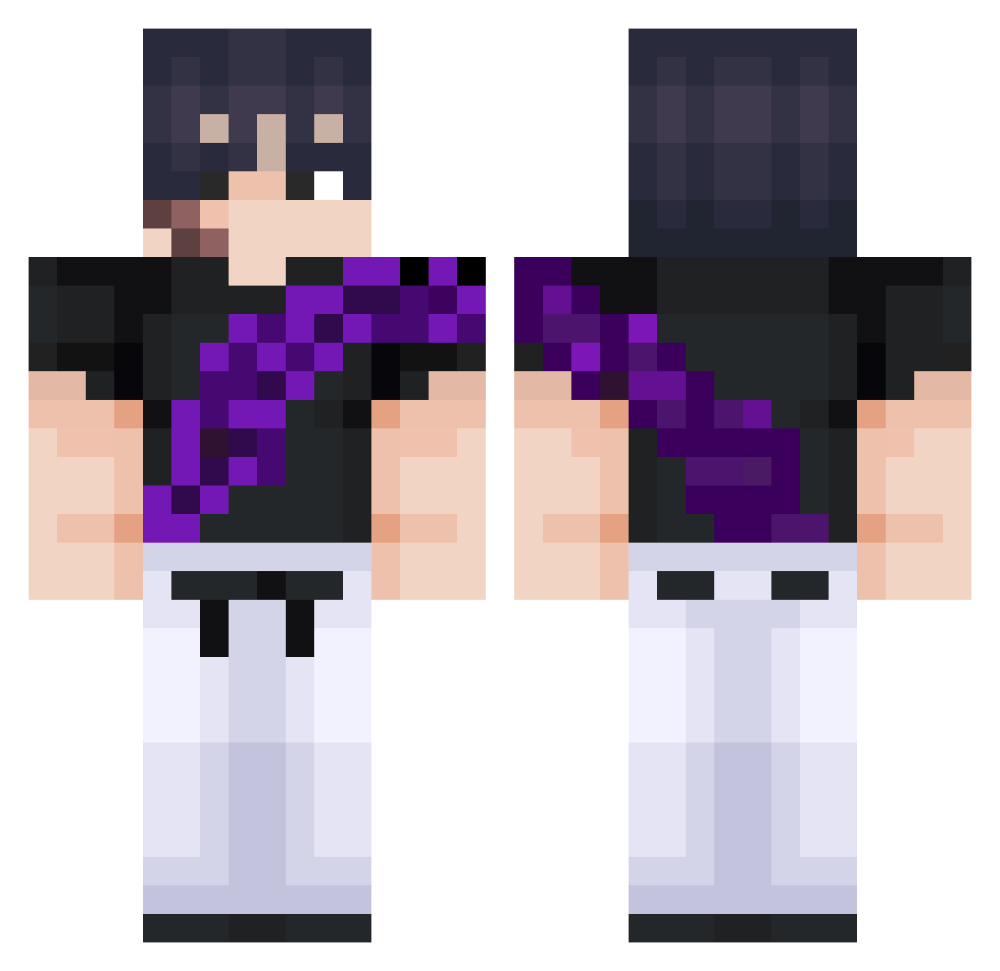 SK_VortexX Minecraft skin, front and back view